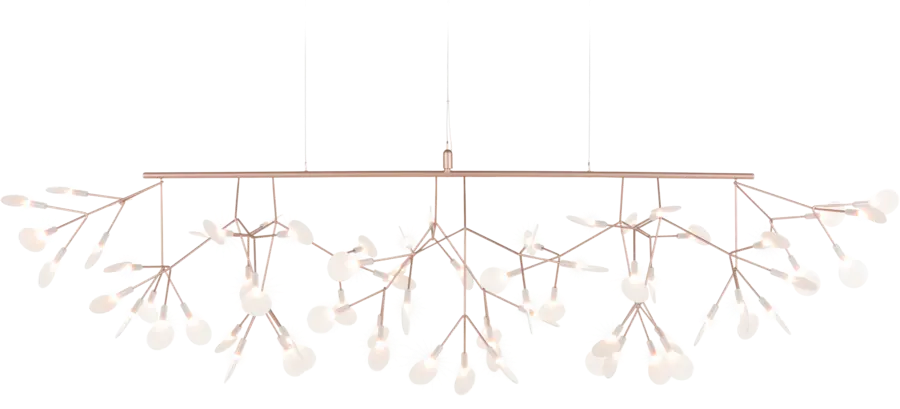Heracleum III Linear suspension light copper front view