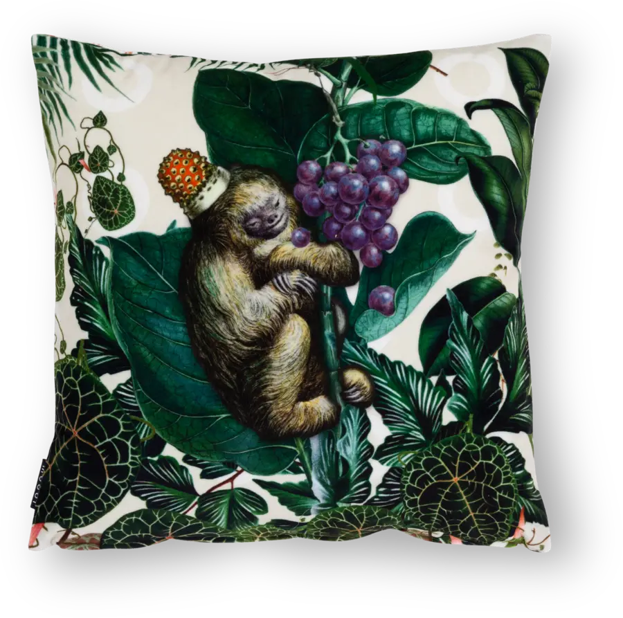 Pillow Menagerie Blushing Sloth ivory front