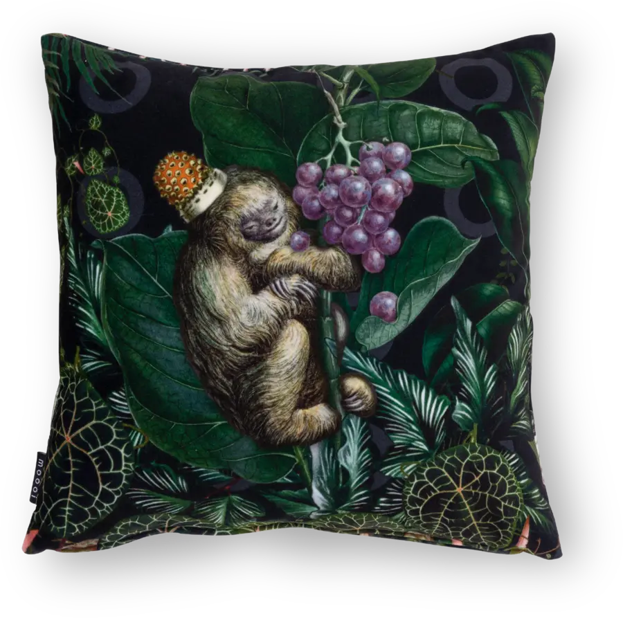Pillow Menagerie Blushing Sloth black front