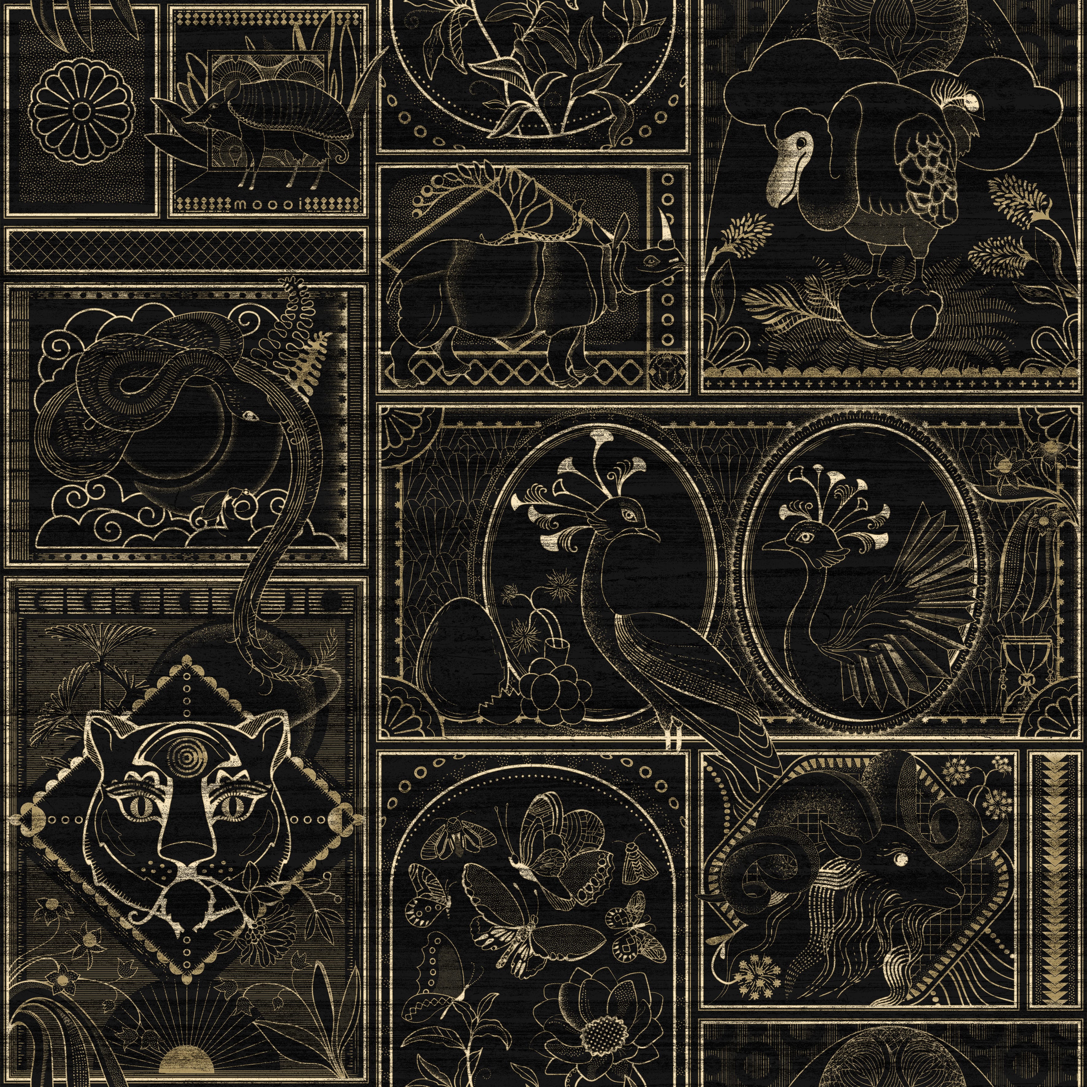 Moooi Wallcovering Golden Tiger Ebony
