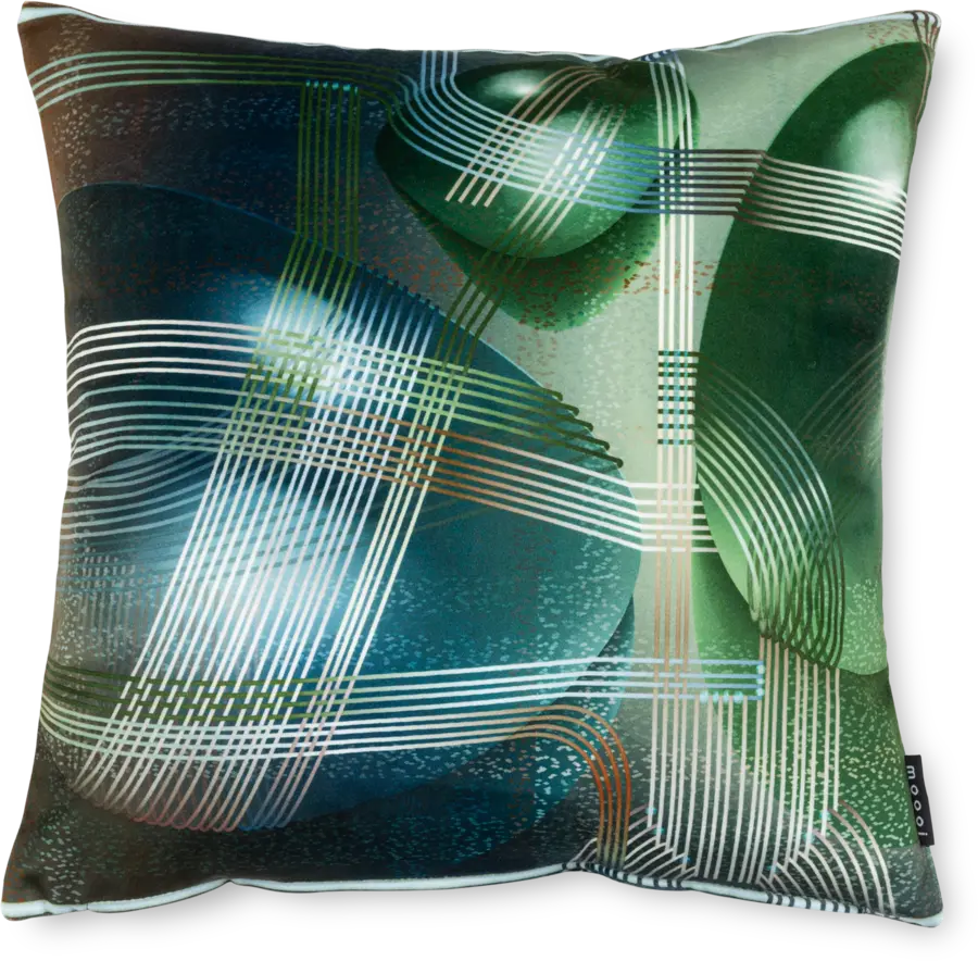 Pillow Jewel of Glass Emrald square front