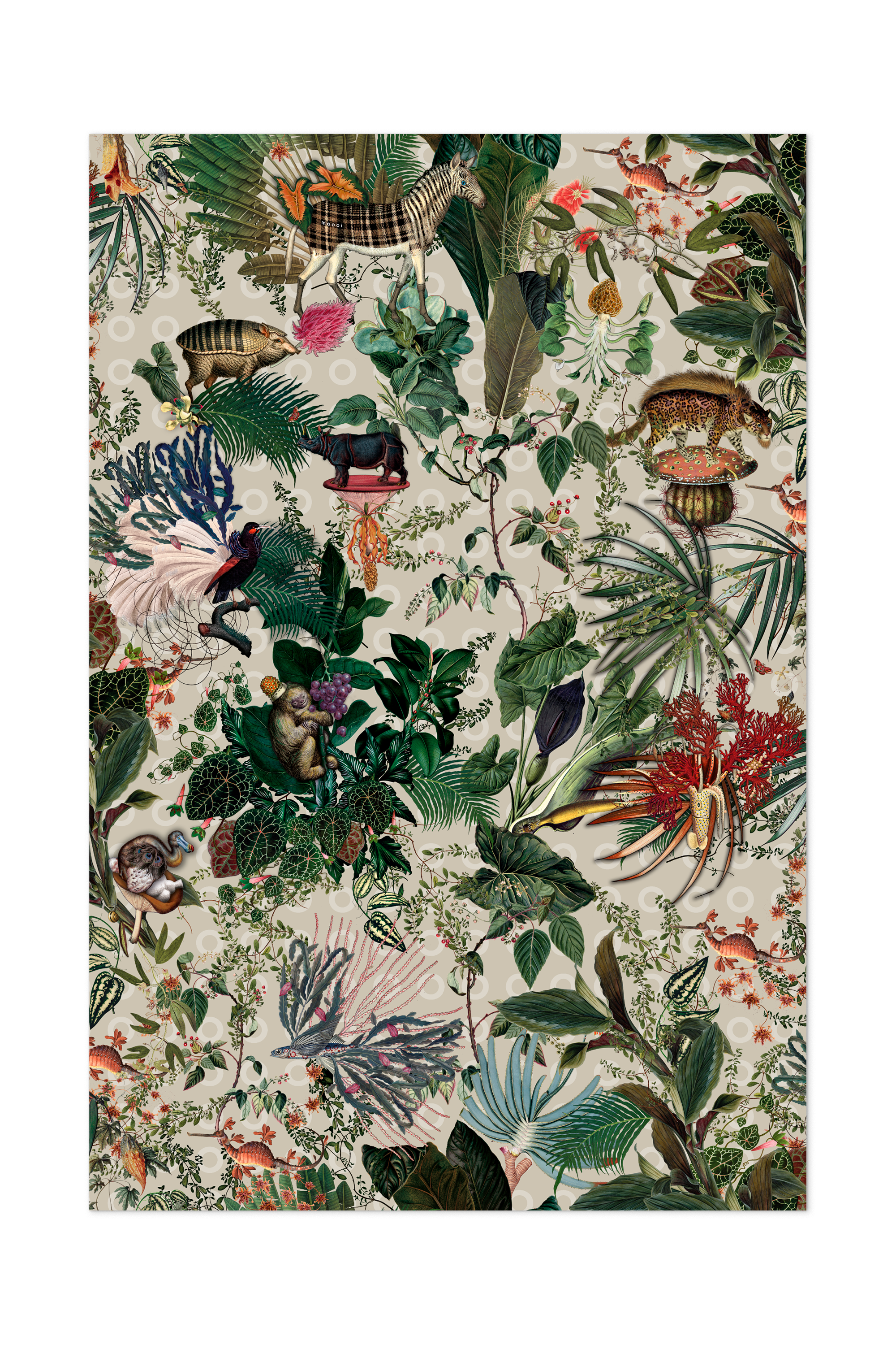 Carpet Menagerie of Extinct Animals Ivory 200x300