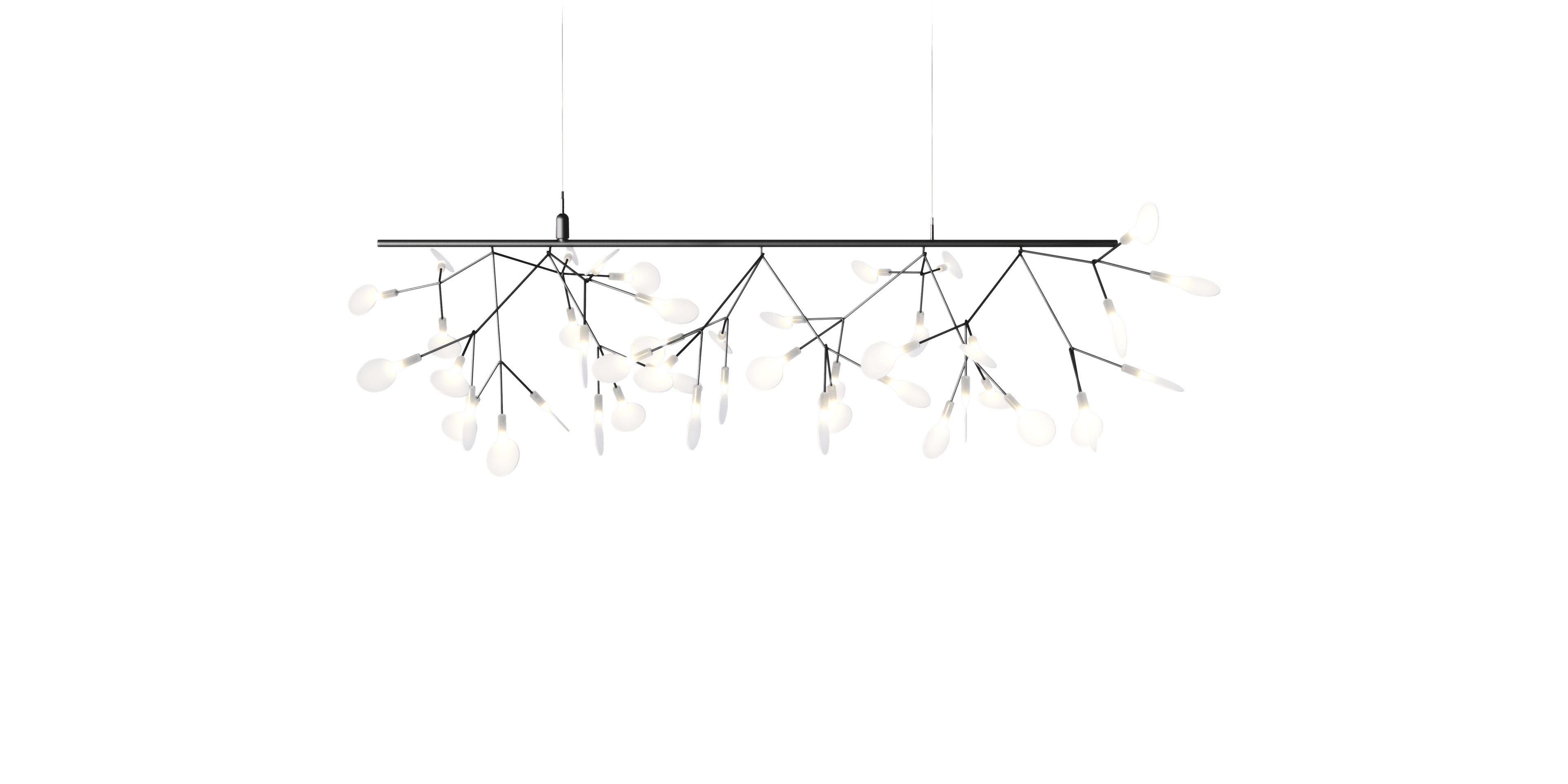 Front view Heracleum Endless Nickel Suspension Light