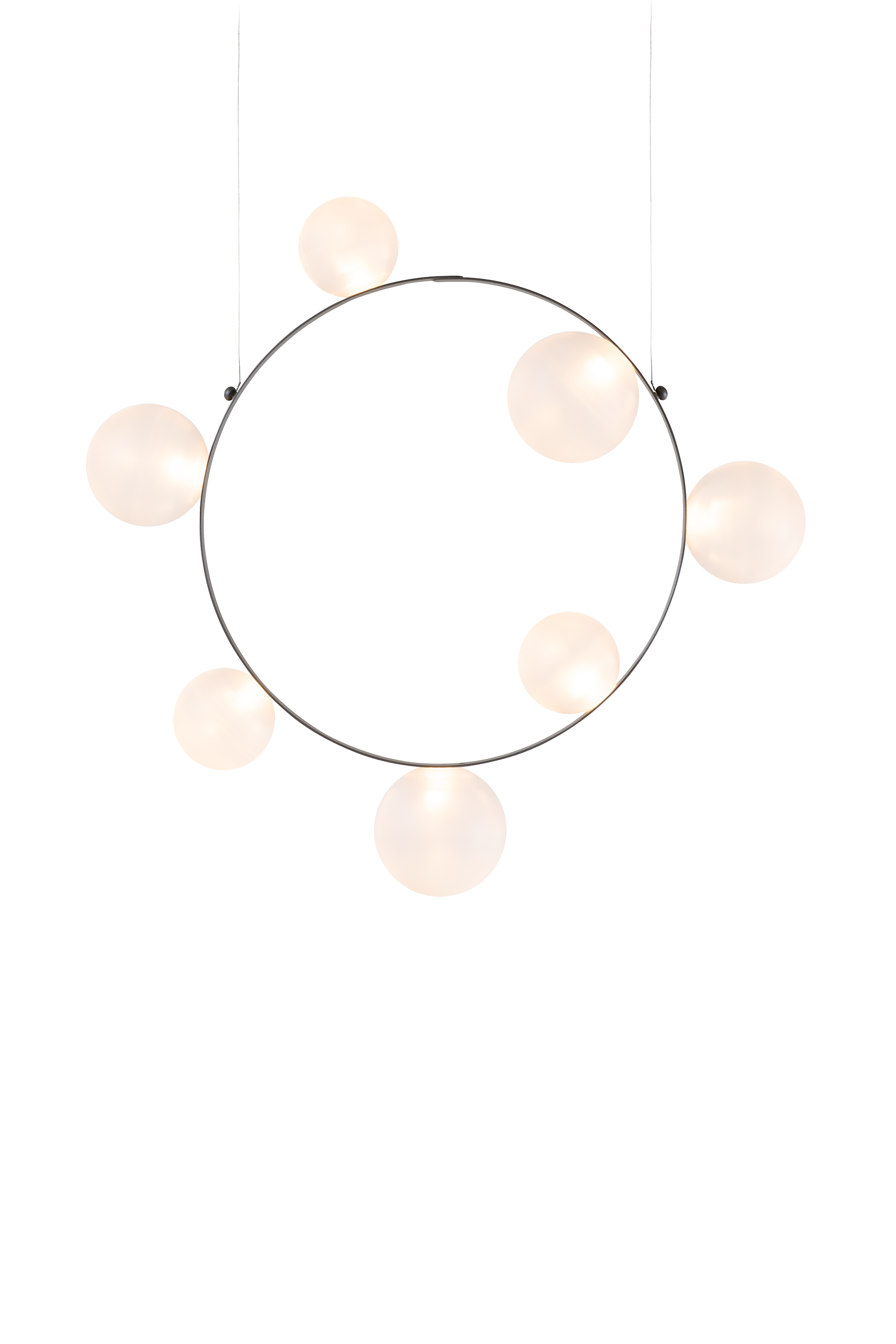 Hubble Bubble 7 suspension light Frosted front view on