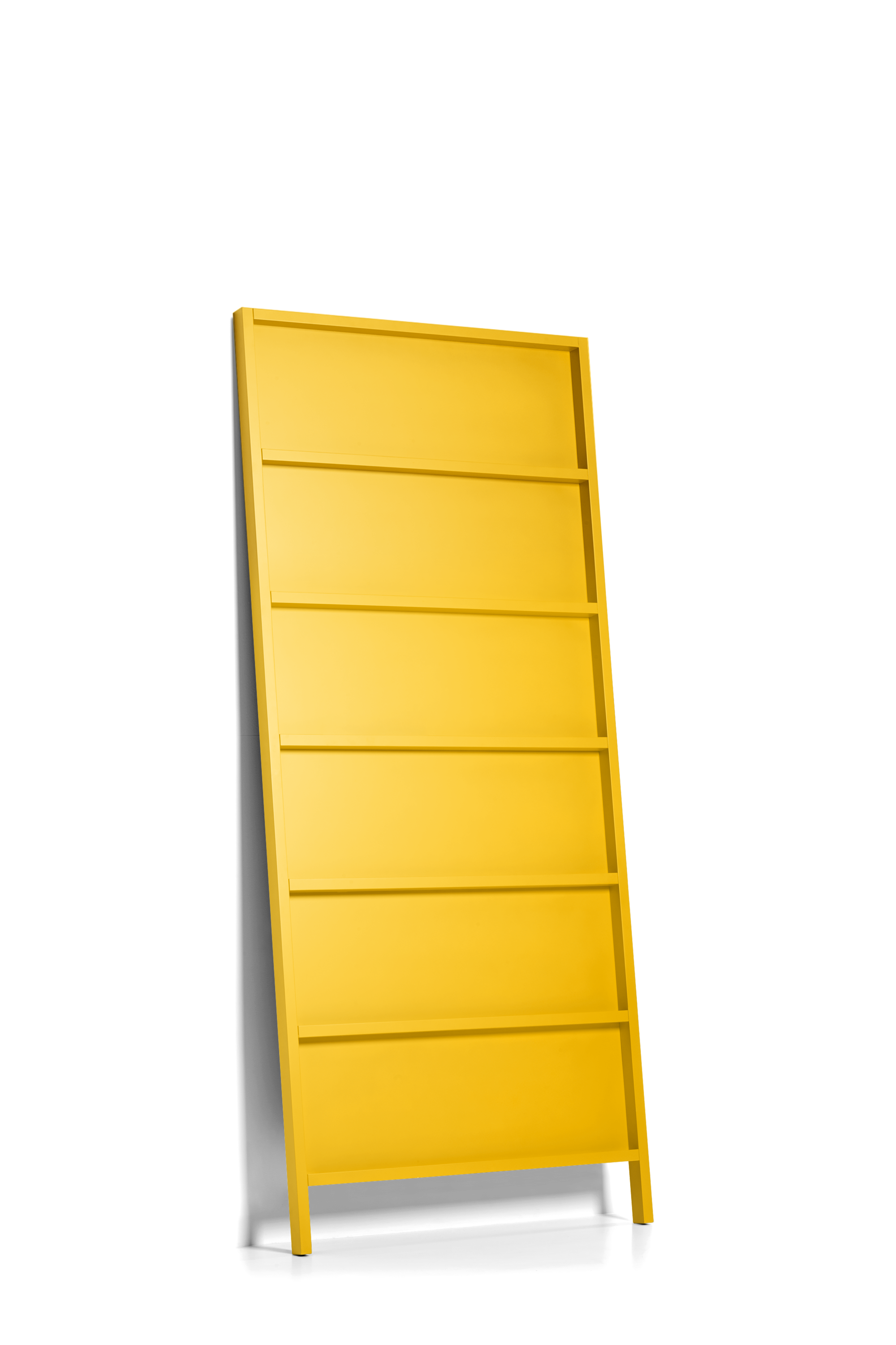 Oblique Big bookshelf golden yellow