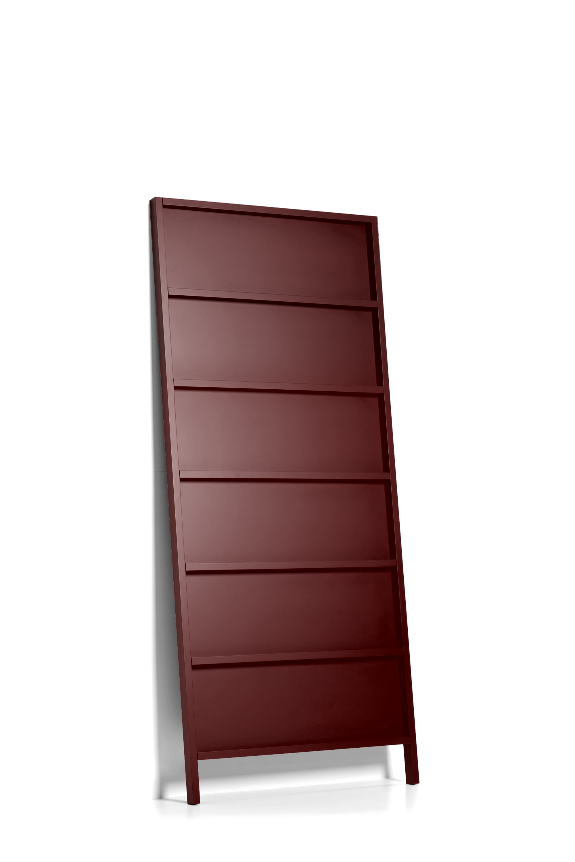 Oblique Big bookshelf mahogany brown