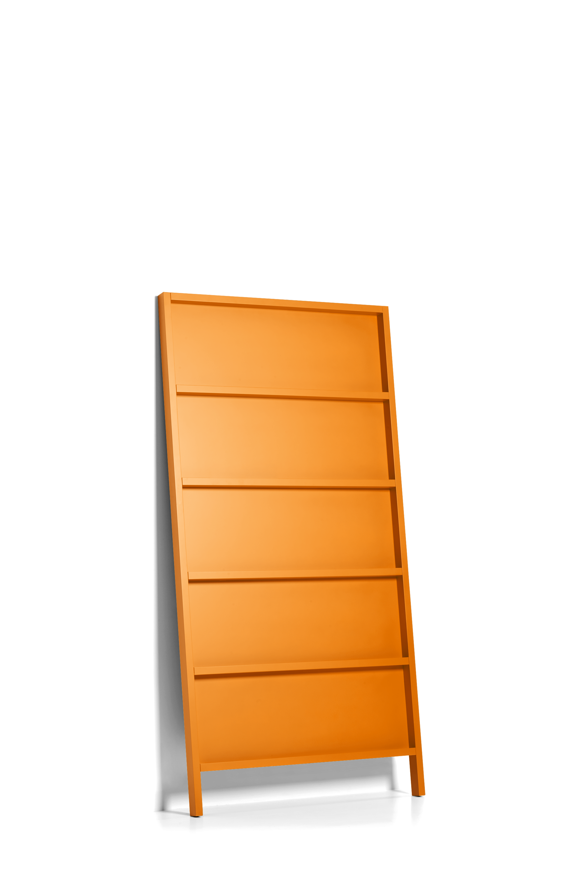 Oblique Small bookshelf yellow orange