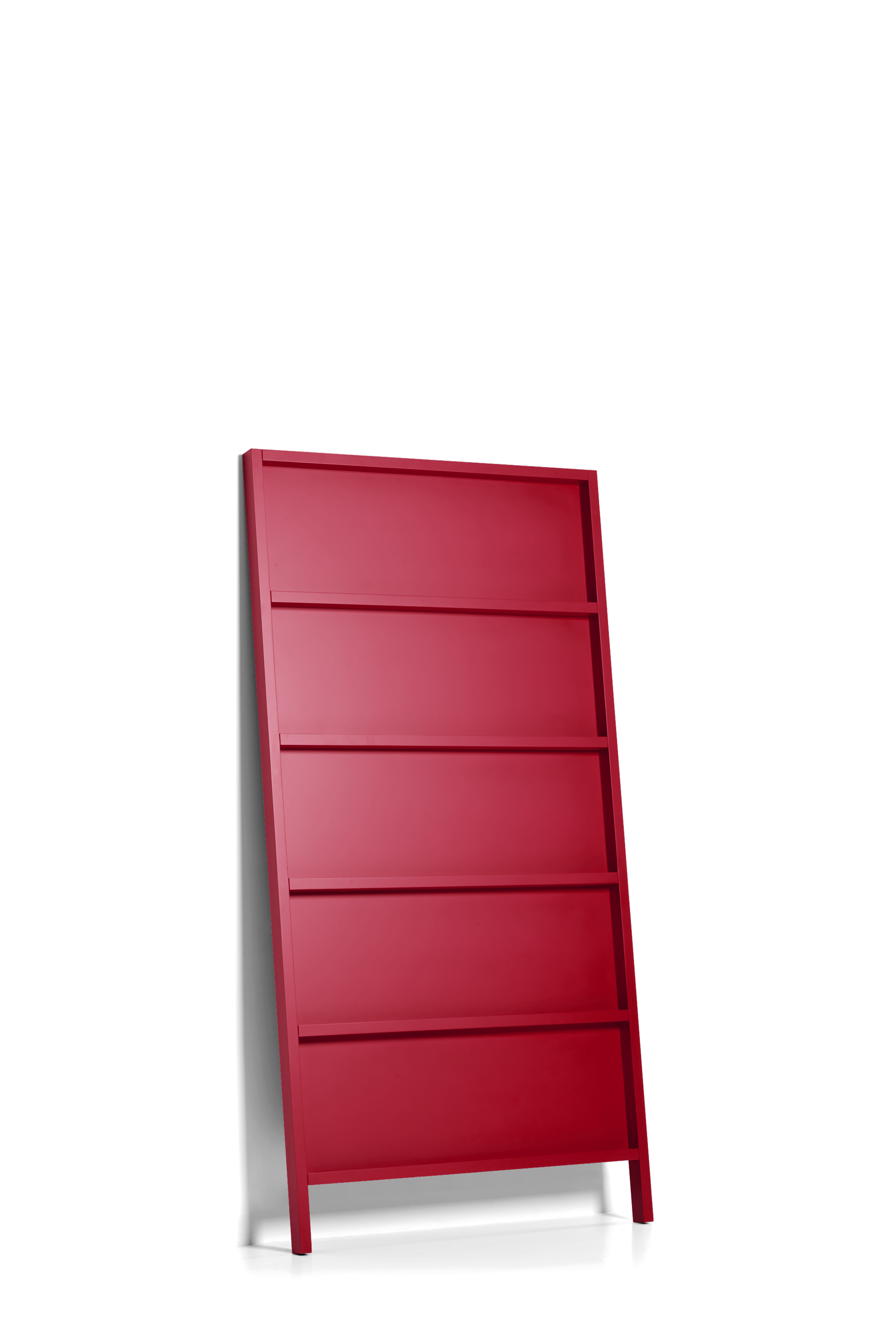 Oblique Small bookshelf ruby red