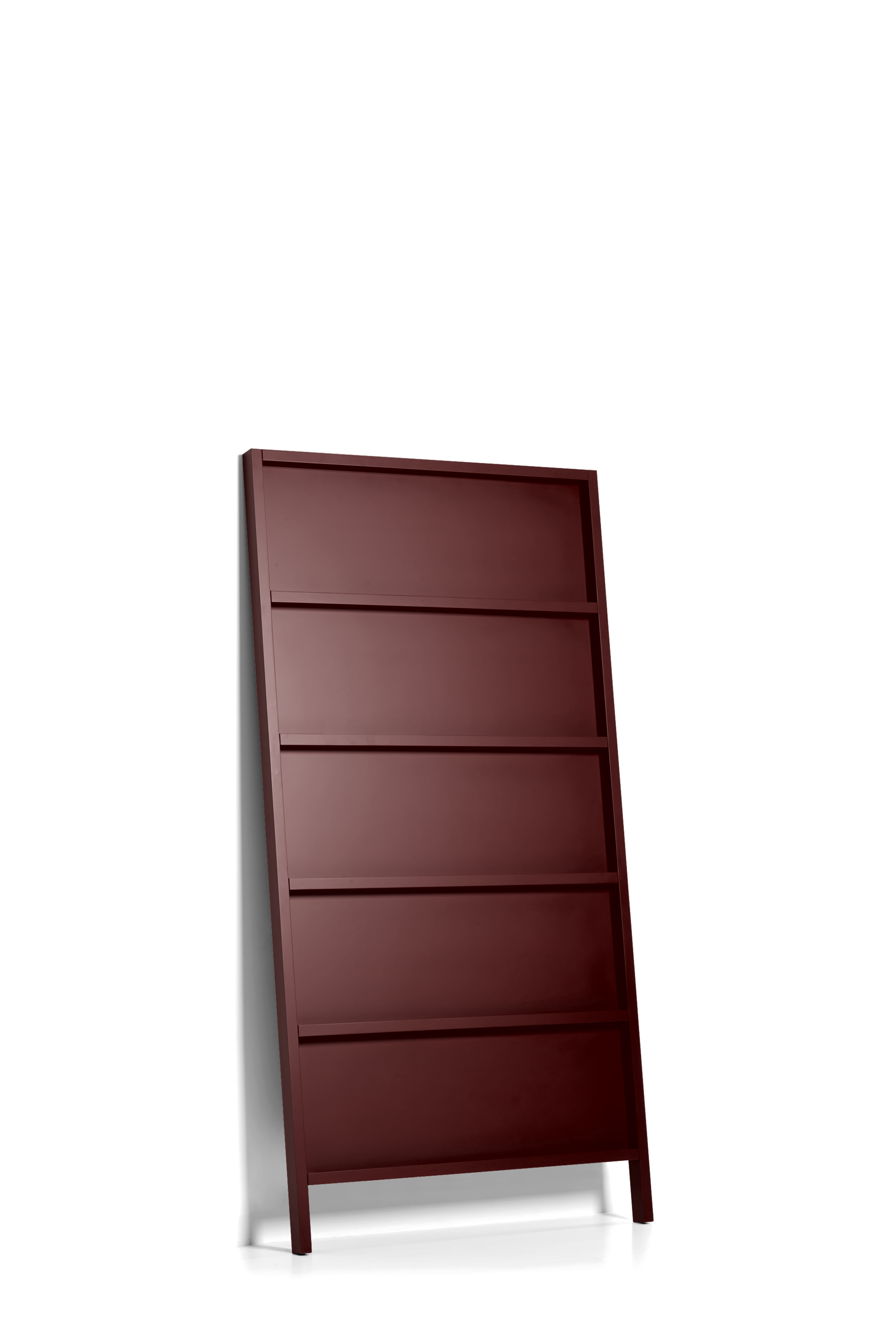 Oblique Small bookshelf mahogany brown