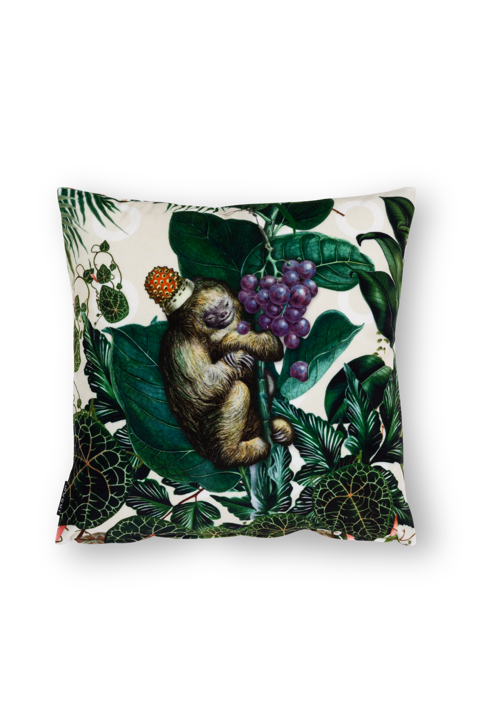 Pillow Menagerie Blushing Sloth ivory front