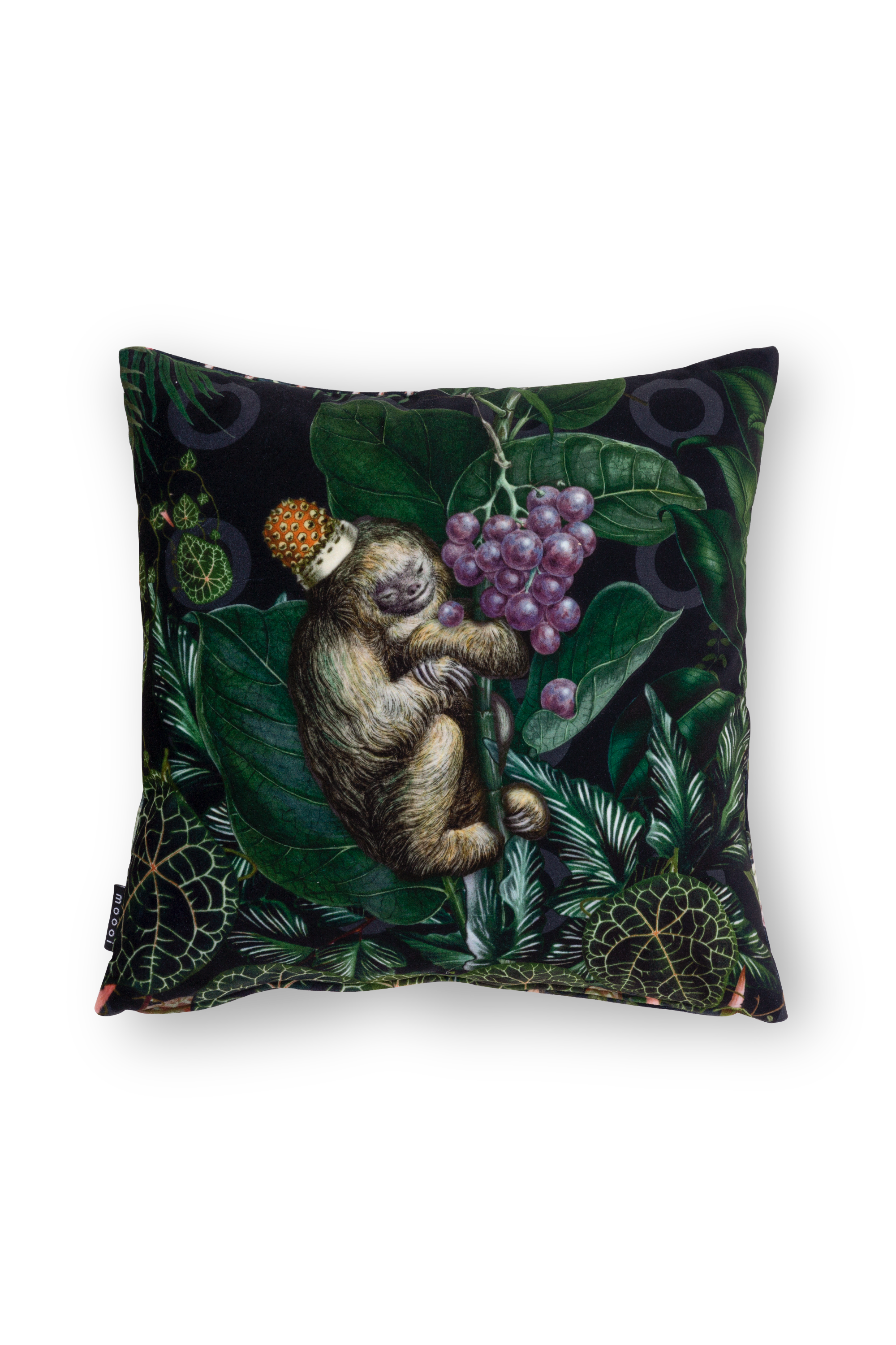 Pillow Menagerie Blushing Sloth black front
