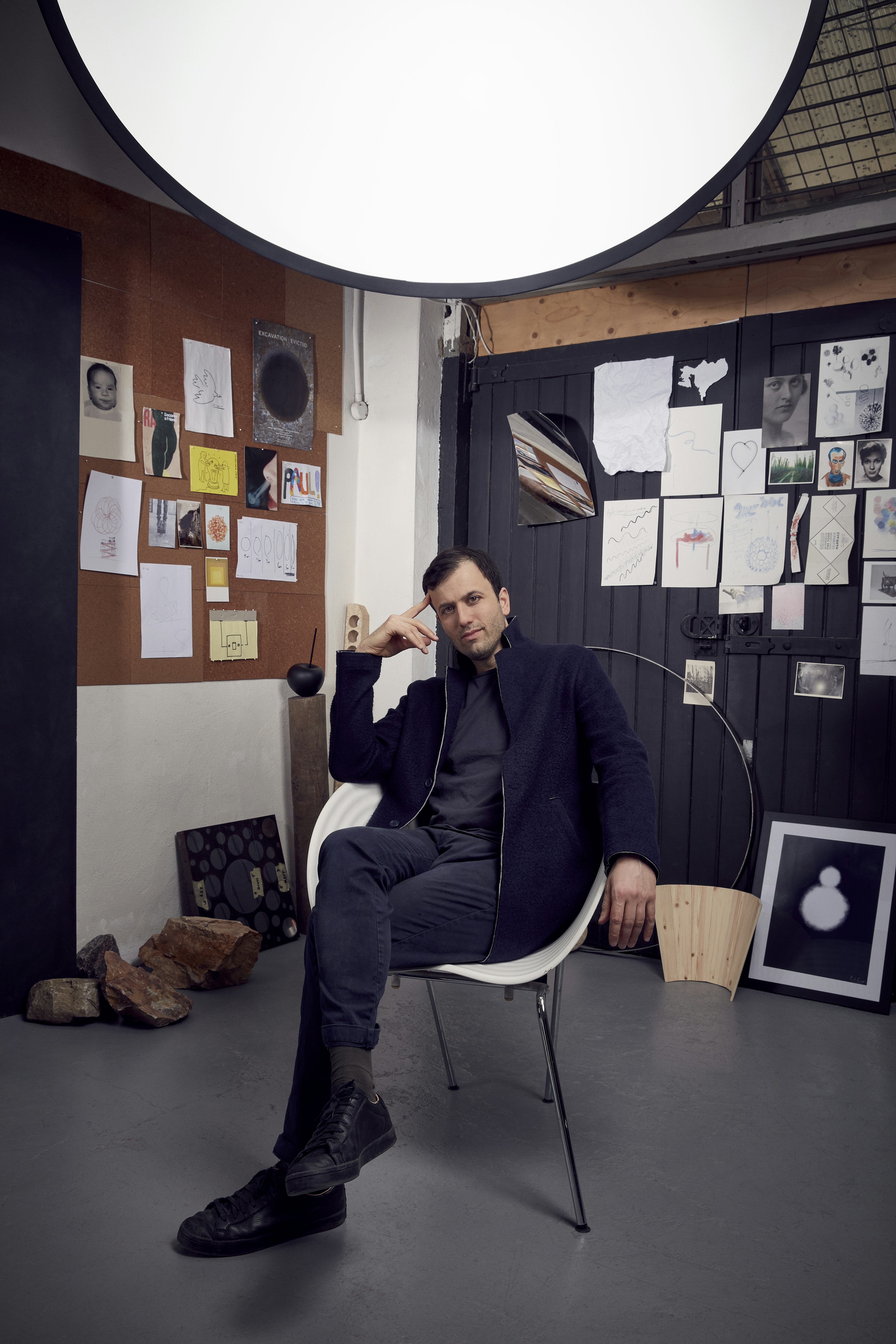 Portrait designer Paul Cocksedge in studio