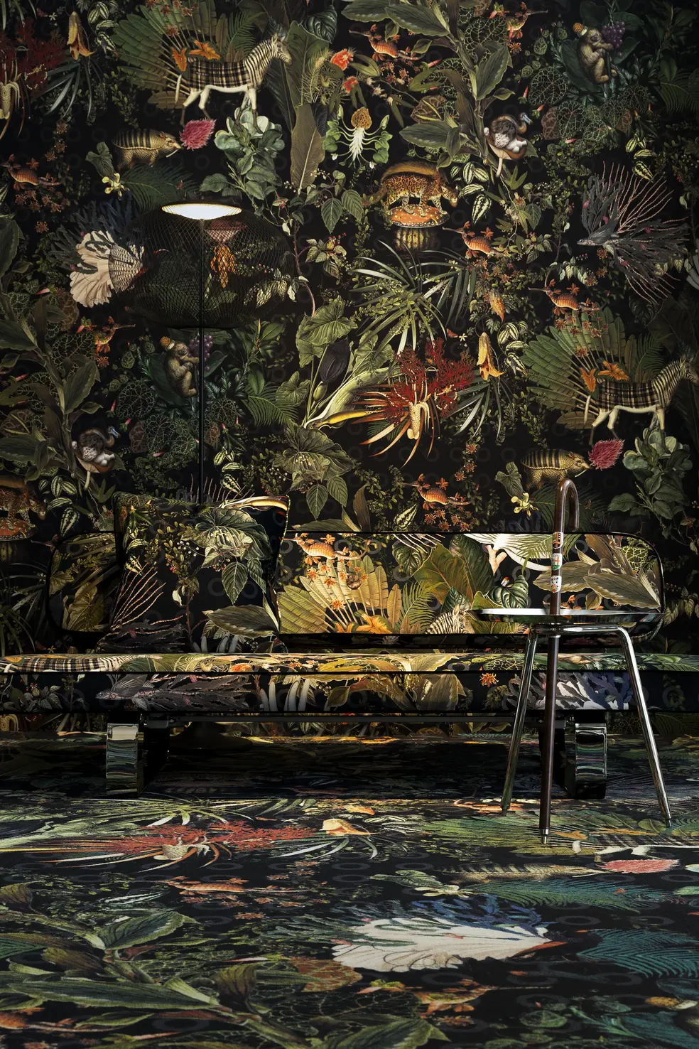 Interior of Amsterdam Showroom 2020 with Power Nap sofa, NR2 Floor Lamp, Urbanhike side table