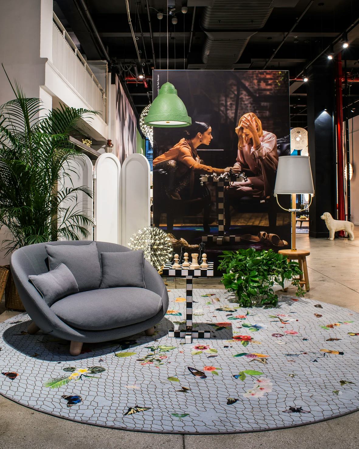 Interior of New York Showroom 2016 with Love Sofa, Chess Table and Moooi Carpet
