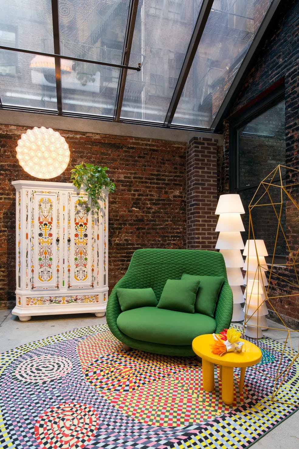 Interior of New York Showroom 2017 with Love Sofa, Altdeutsche Cabinet and Moooi Carpet