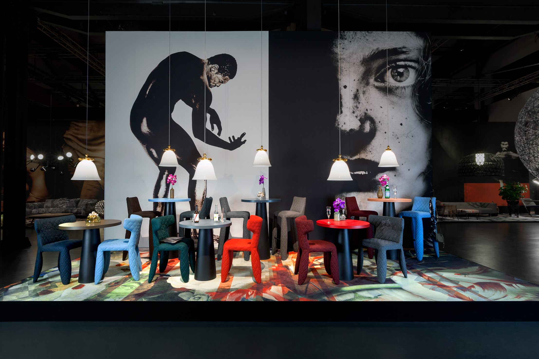 Impression of Milan 2015 with Bell Lamp suspended, Monster Dining Chair and Container Table