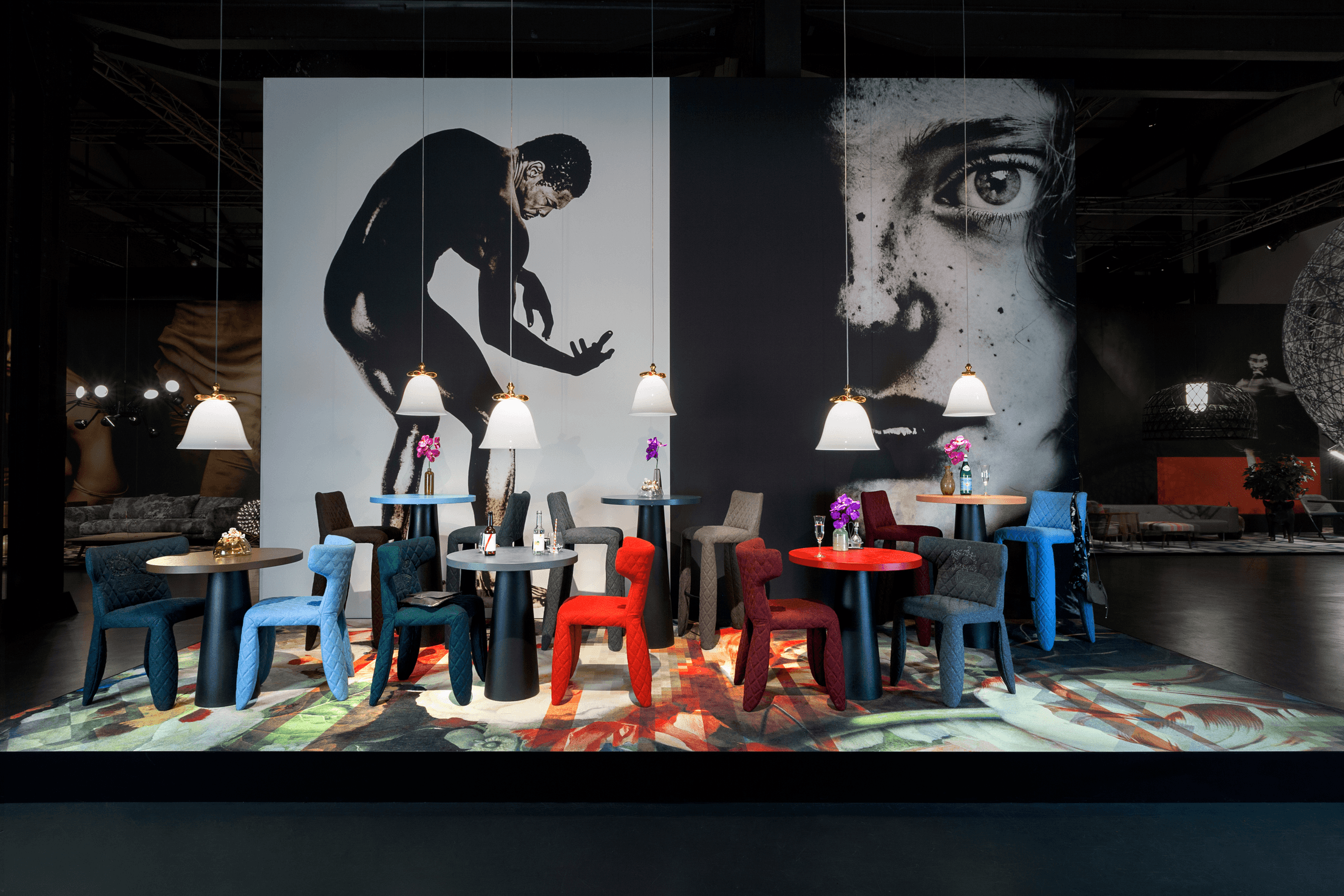 Impression of Milan 2015 with Bell Lamp suspended, Monster Dining Chair and Container Table