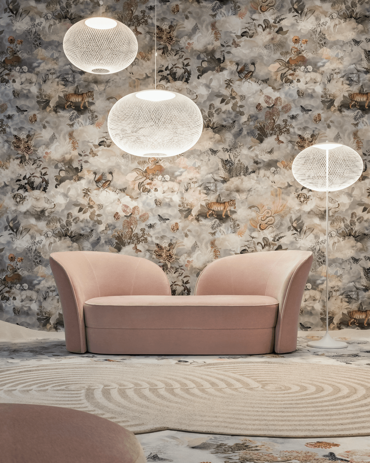 Moooi-Devine-Dreams-Milan-2022-Aldora-Sofa-palette-fabric-with-memento-moooi-fabric-and-sand-carpet.tif