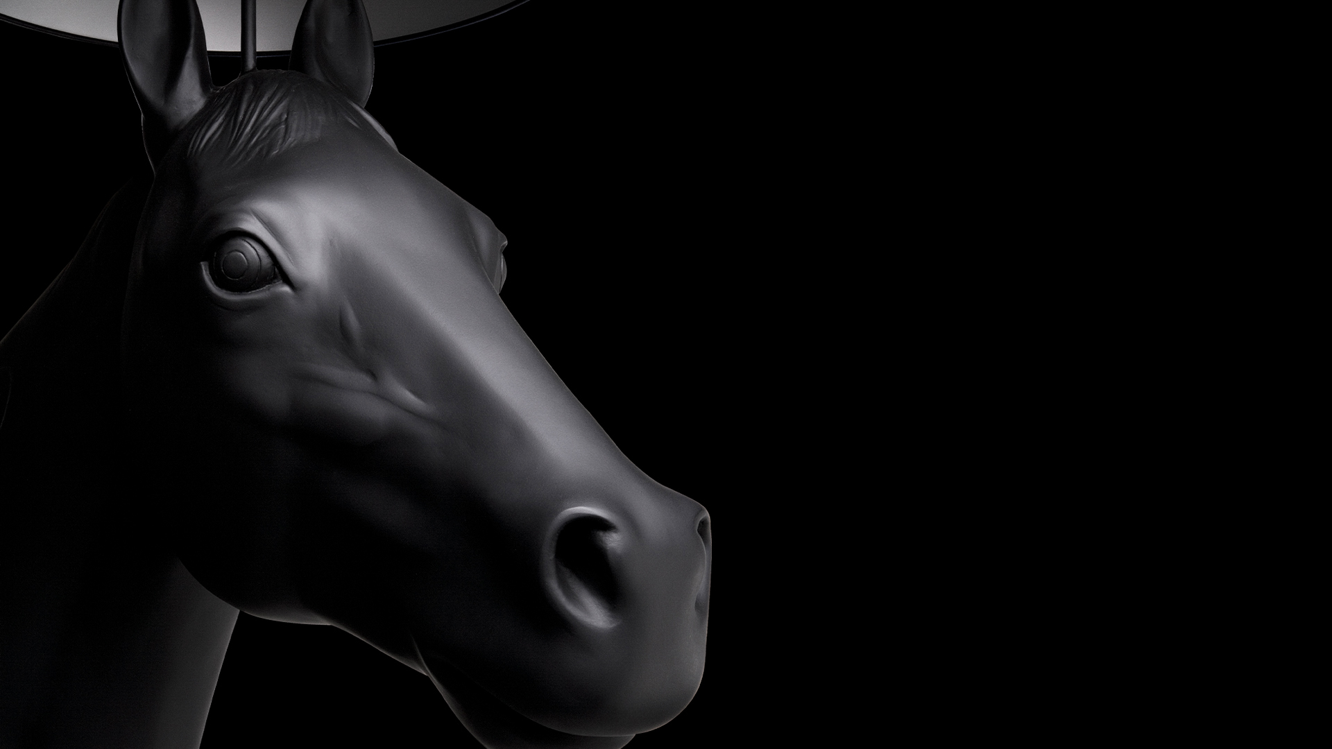 Horse Lamp Detail on Black