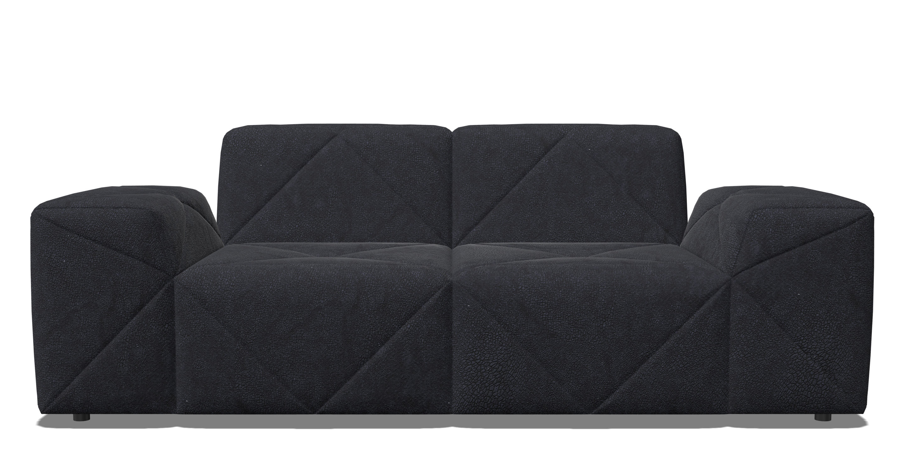 BFF sofa double seater low armrest front view black