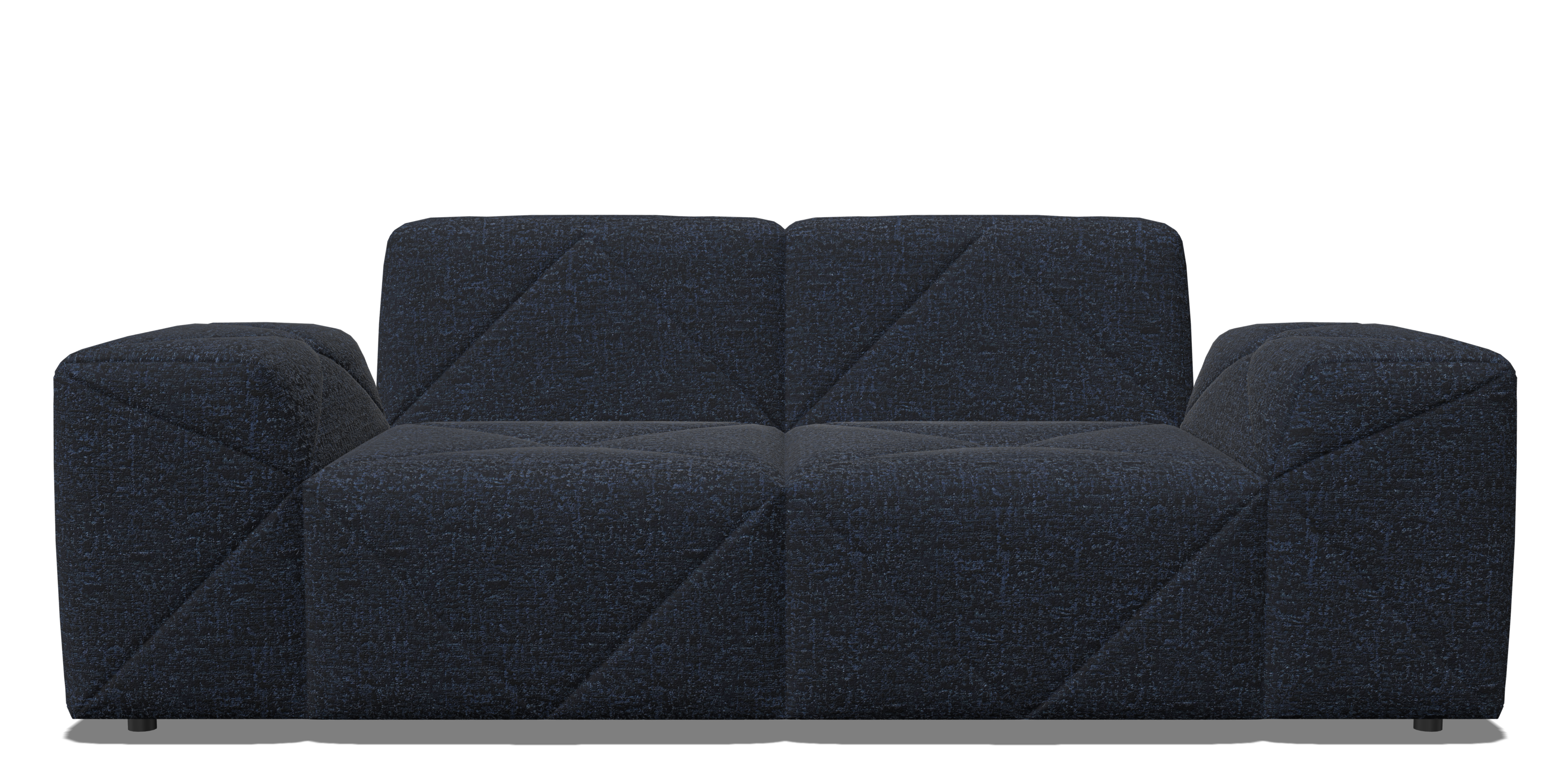 BFF sofa double seater low armrest front view blue