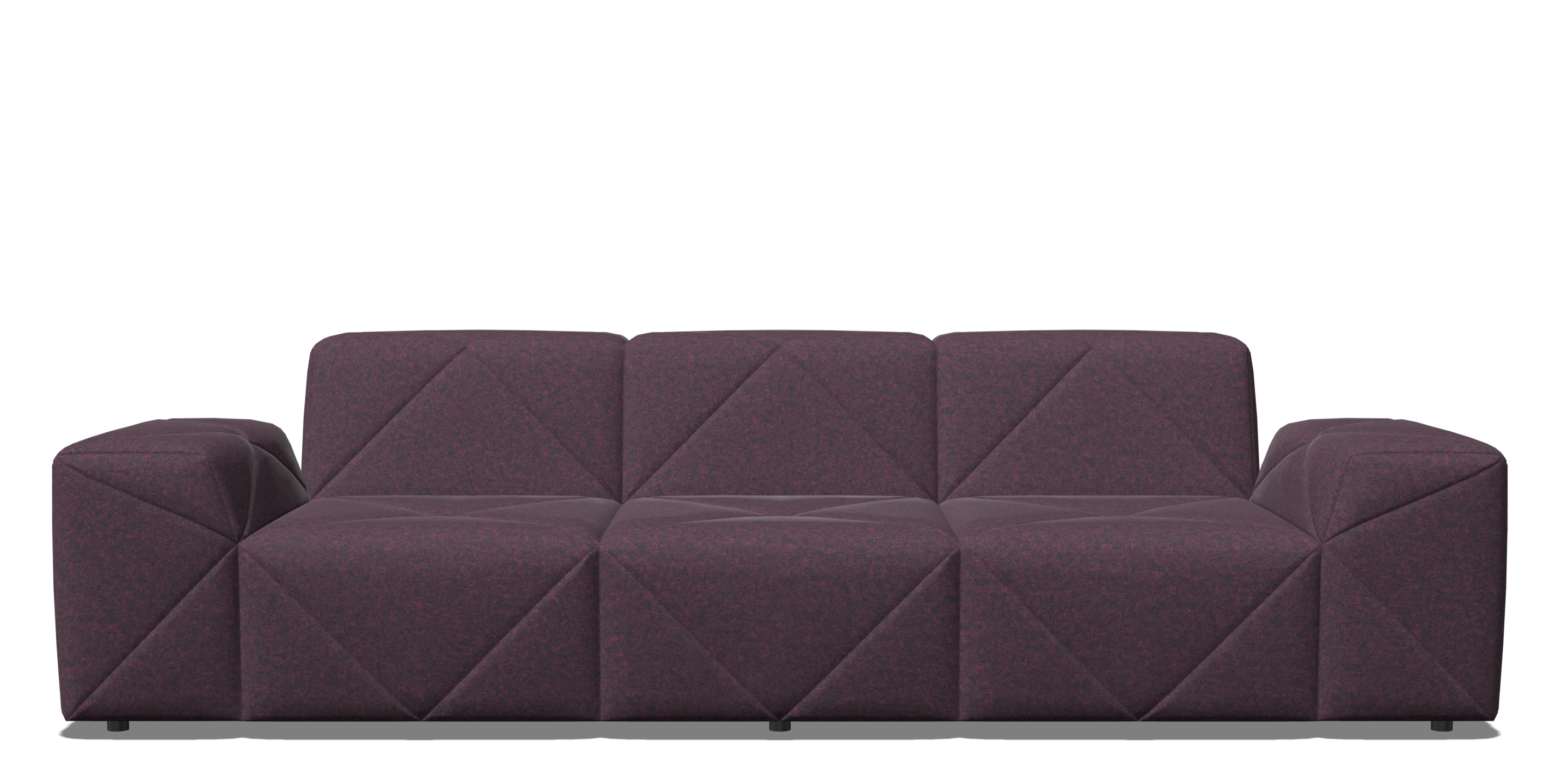 BFF Sofa triple seater low armrest purple