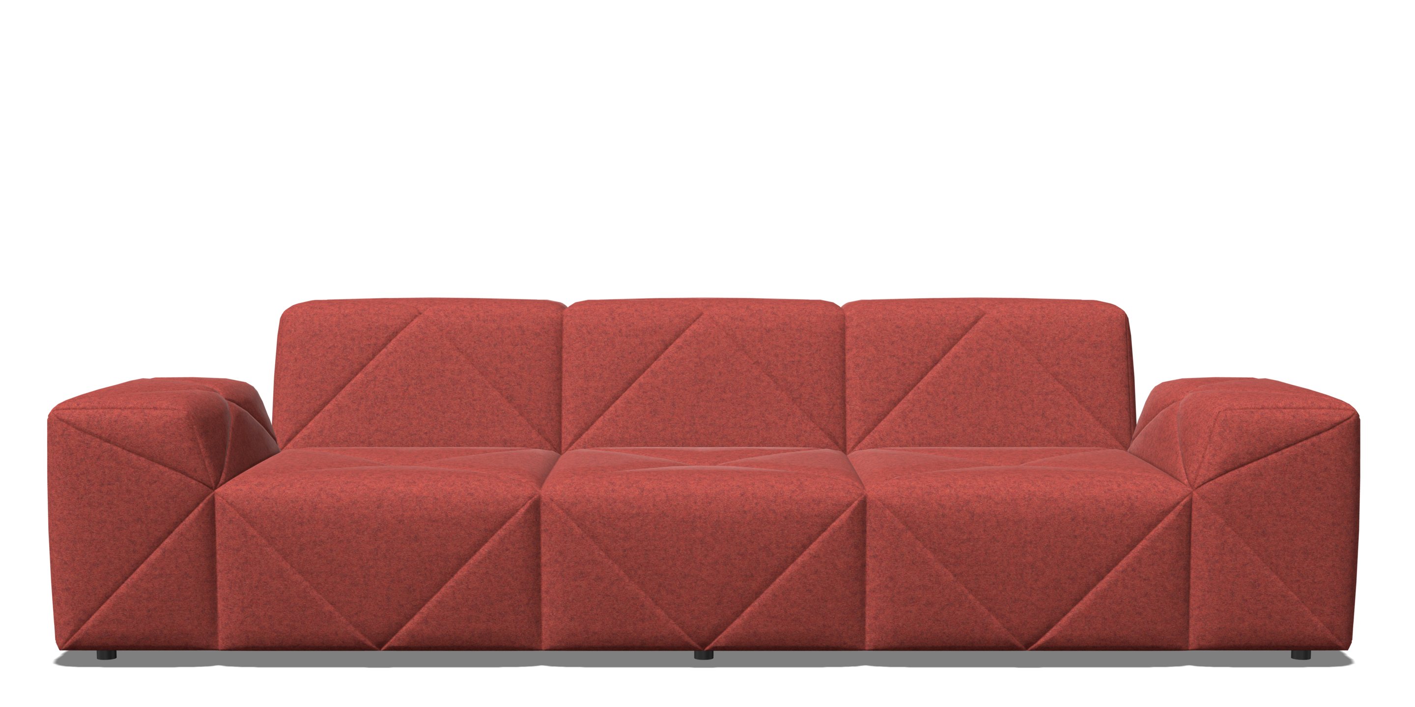 BFF Sofa triple seater low armrest red