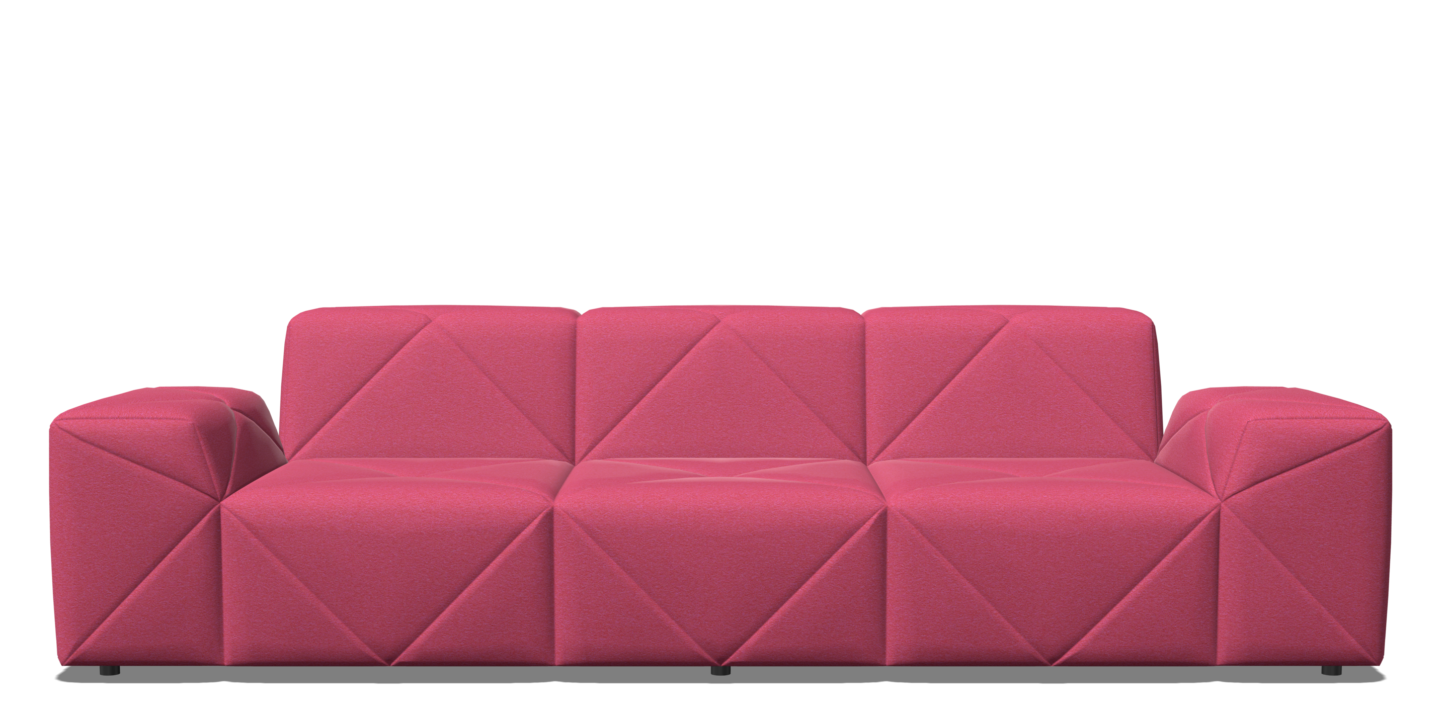 BFF Sofa triple seater low armrest pink