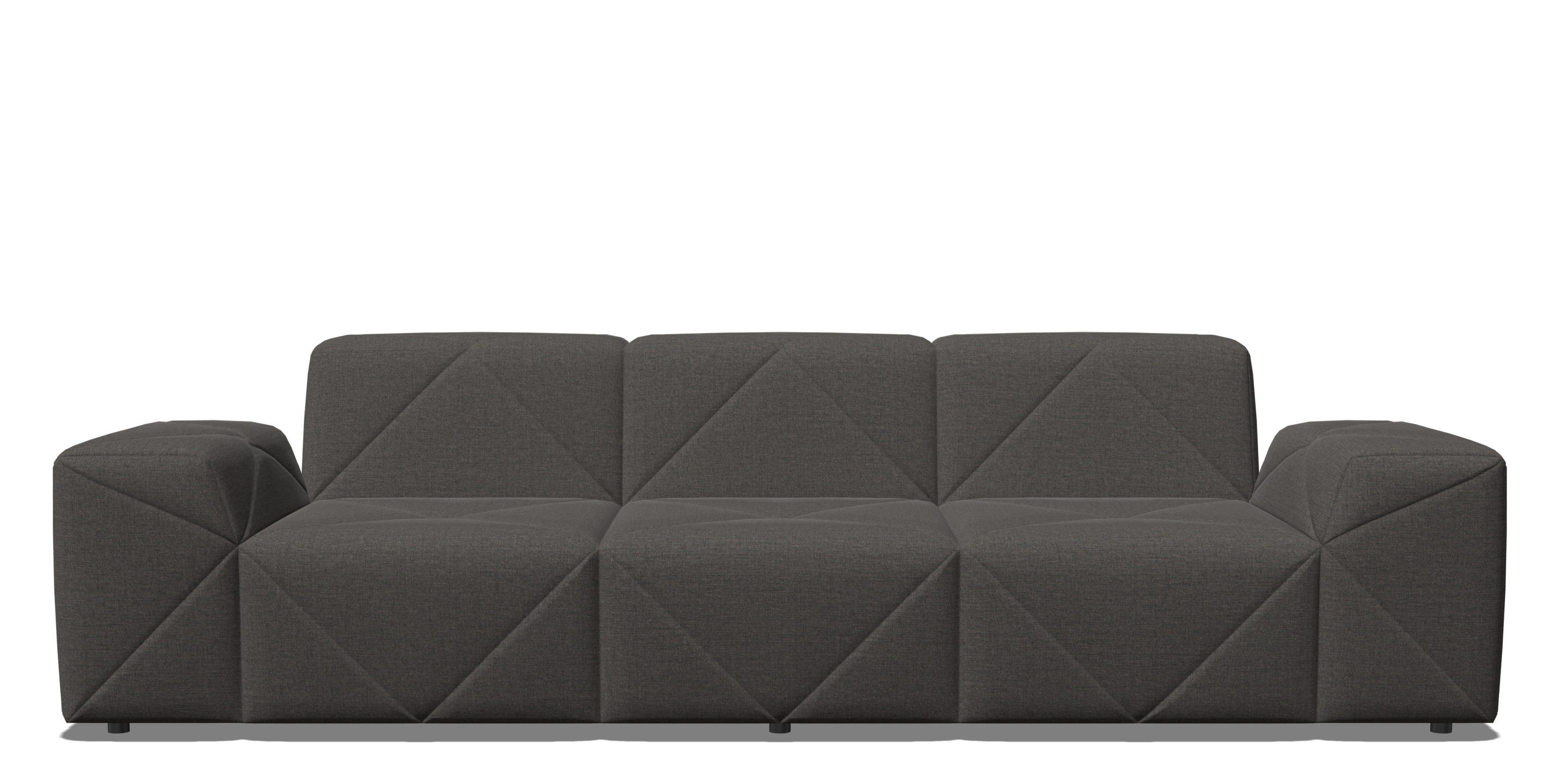BFF Sofa triple seater low armrest grey