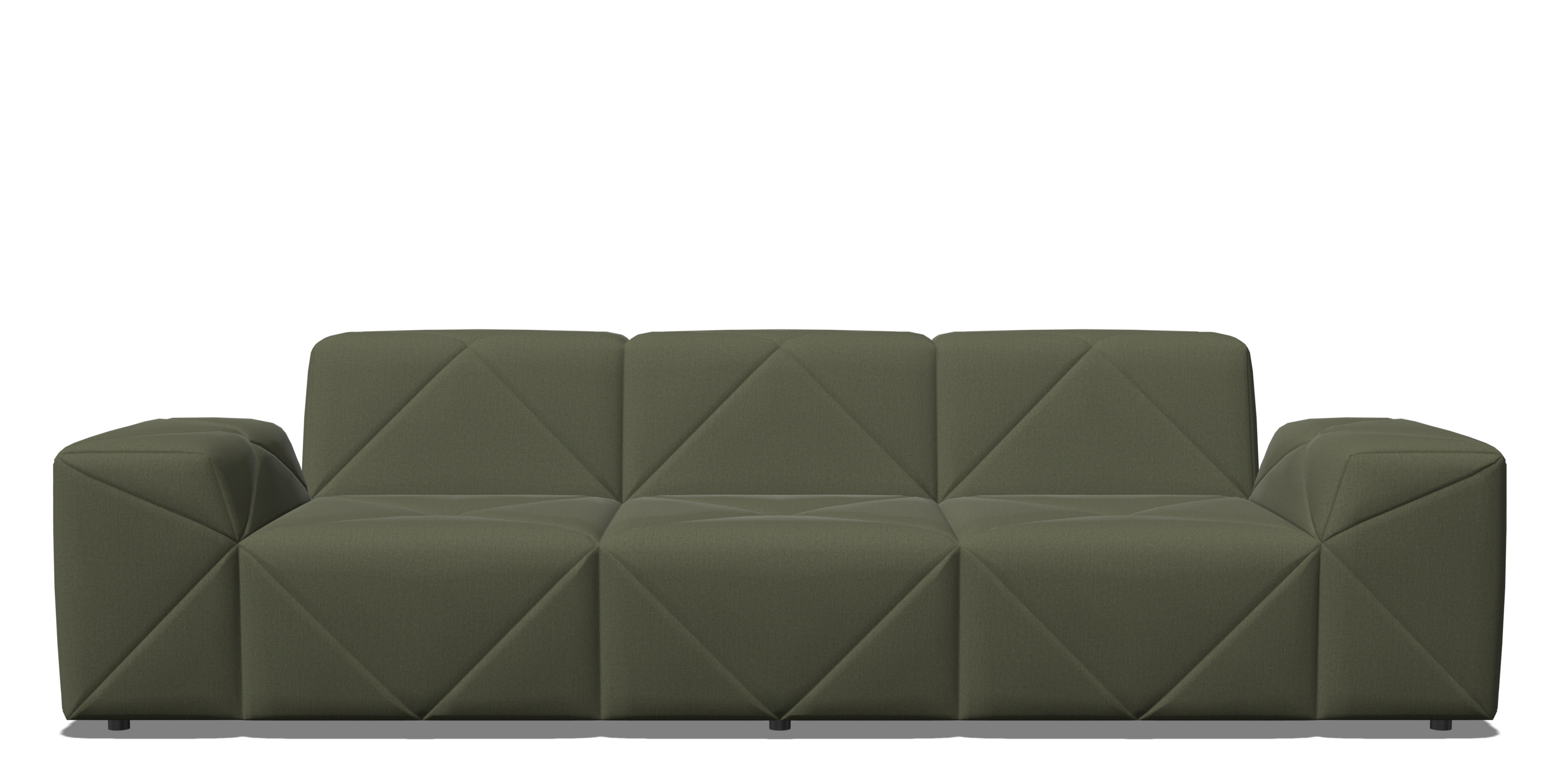 BFF Sofa triple seater low armrest green