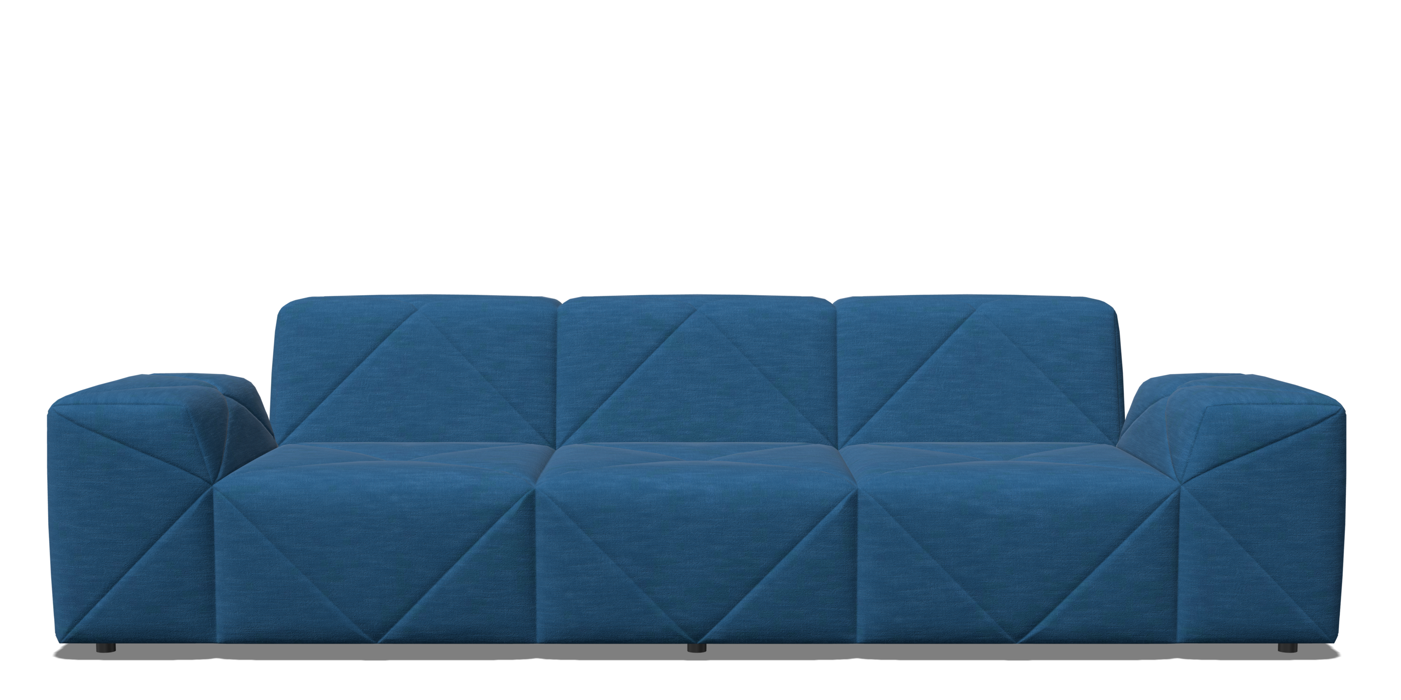 BFF Sofa triple seater low armrest blue