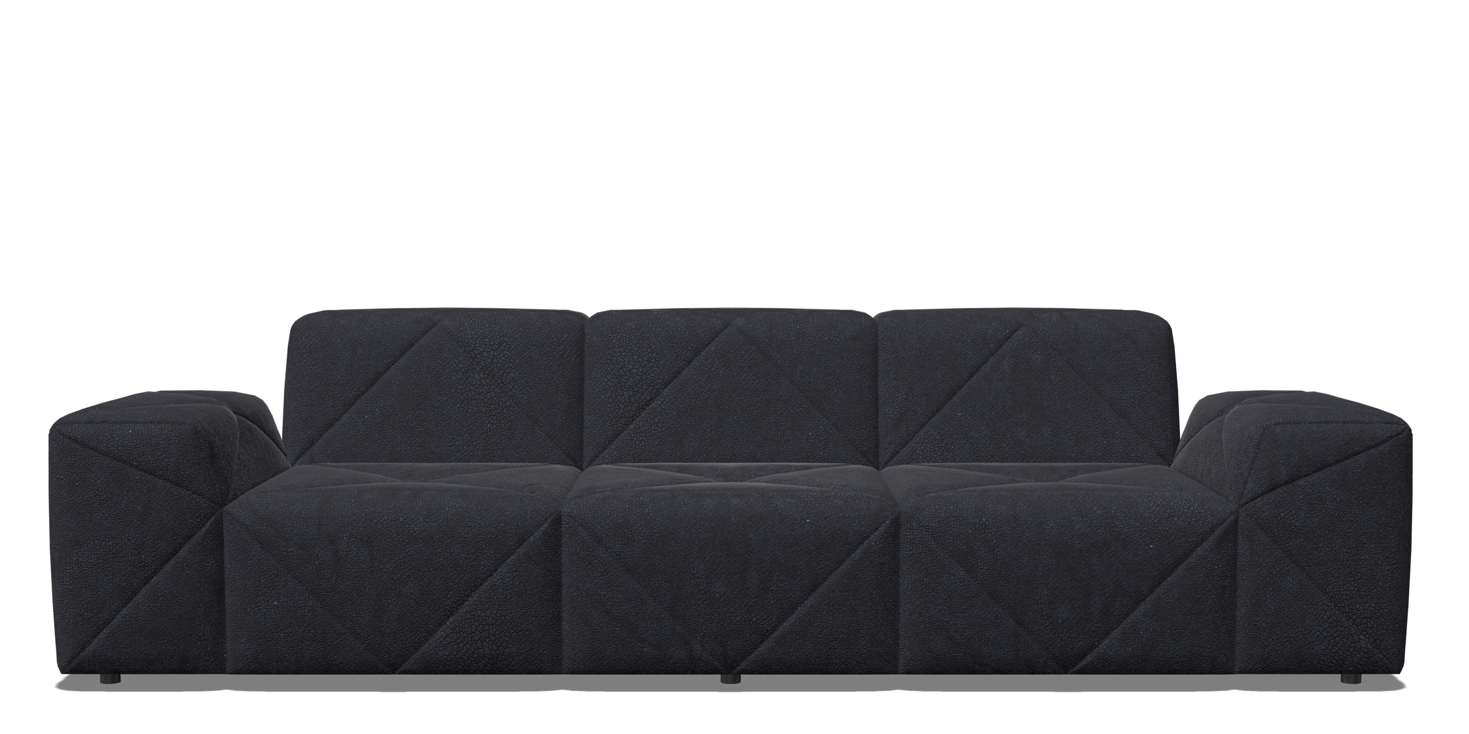 BFF Sofa triple seater low armrest black