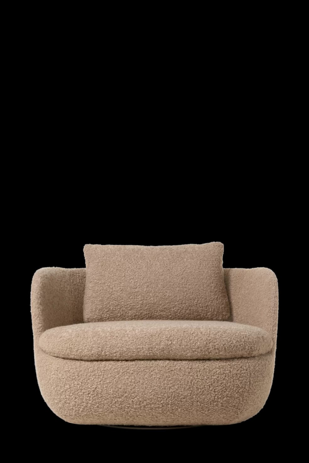 Bart Armchair Swivel Blushing Sloth wooly fabric