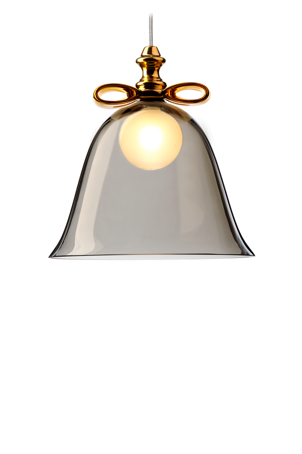 Bell Lamp suspension large smoke gold front view