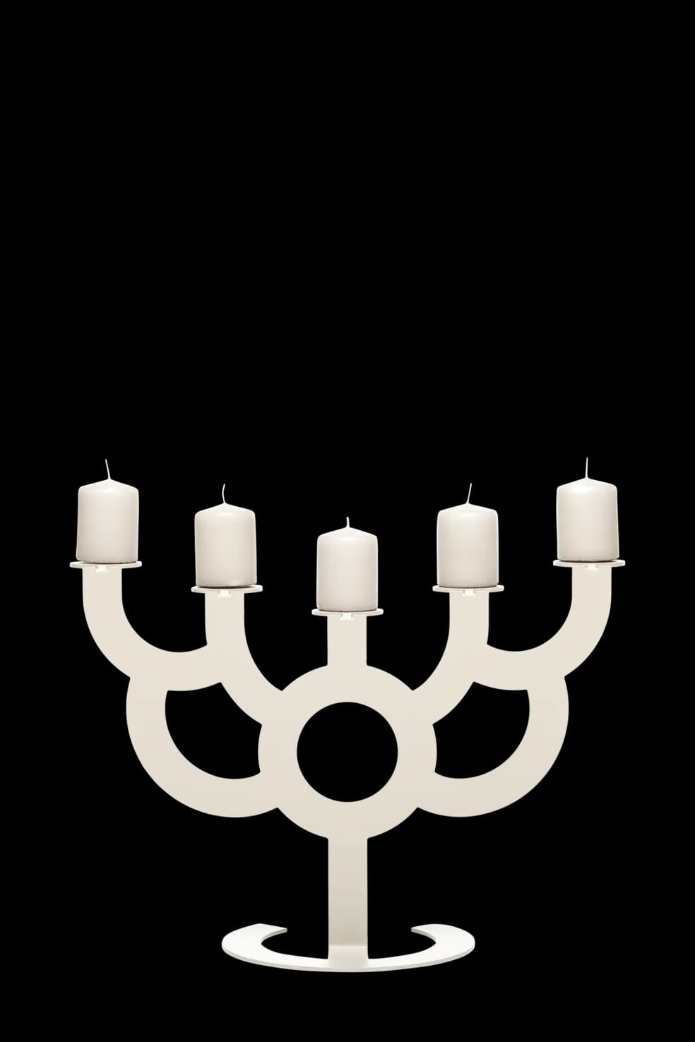 Little Bold candle holder satin front view with candles