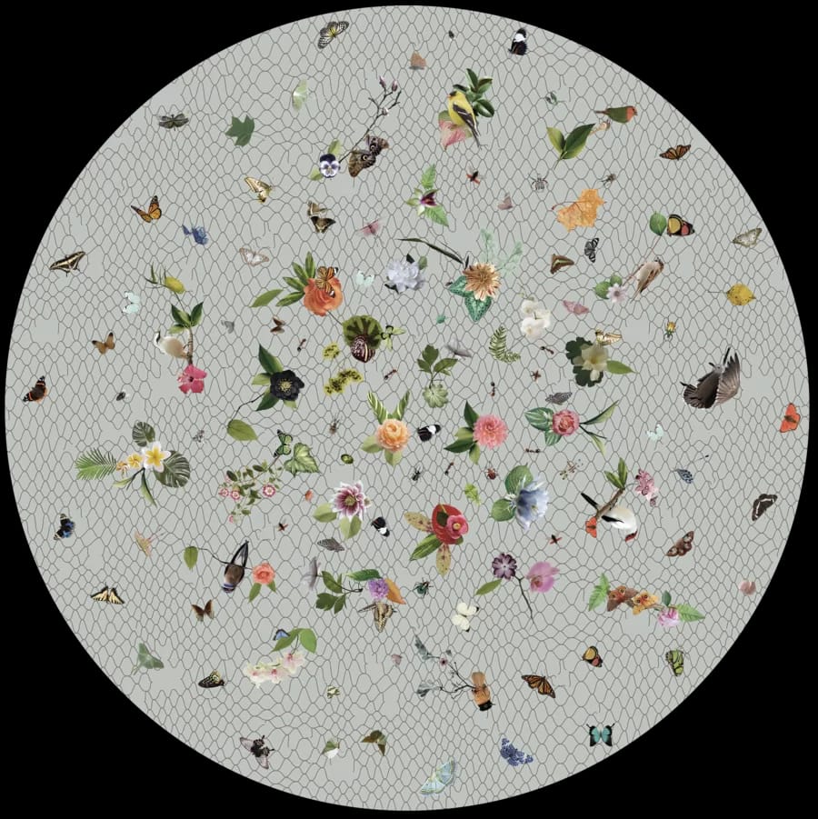 Carpet Garden of Eden Light Grey Round
