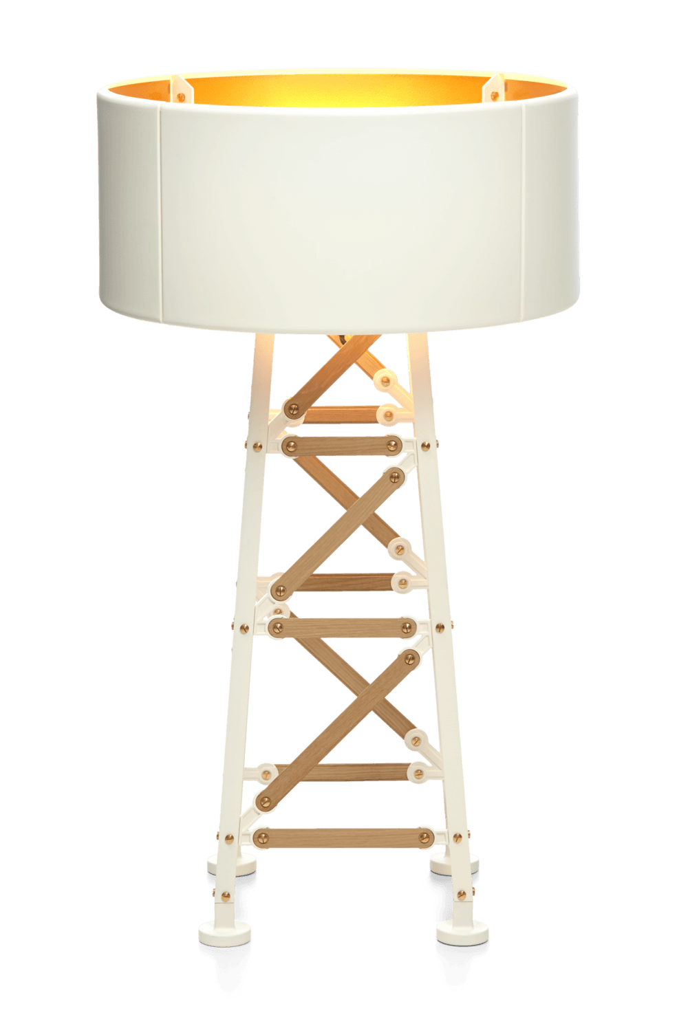 Frontview of The Moooi Construction Lamp in the small size and in the colour white.