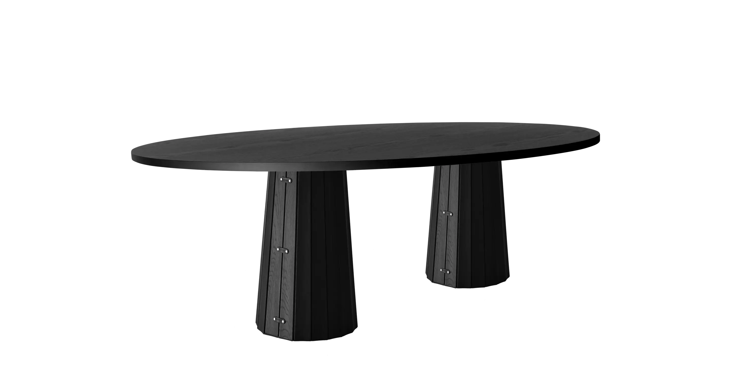 Container Table oval 260 black with double foot Bodhi cover