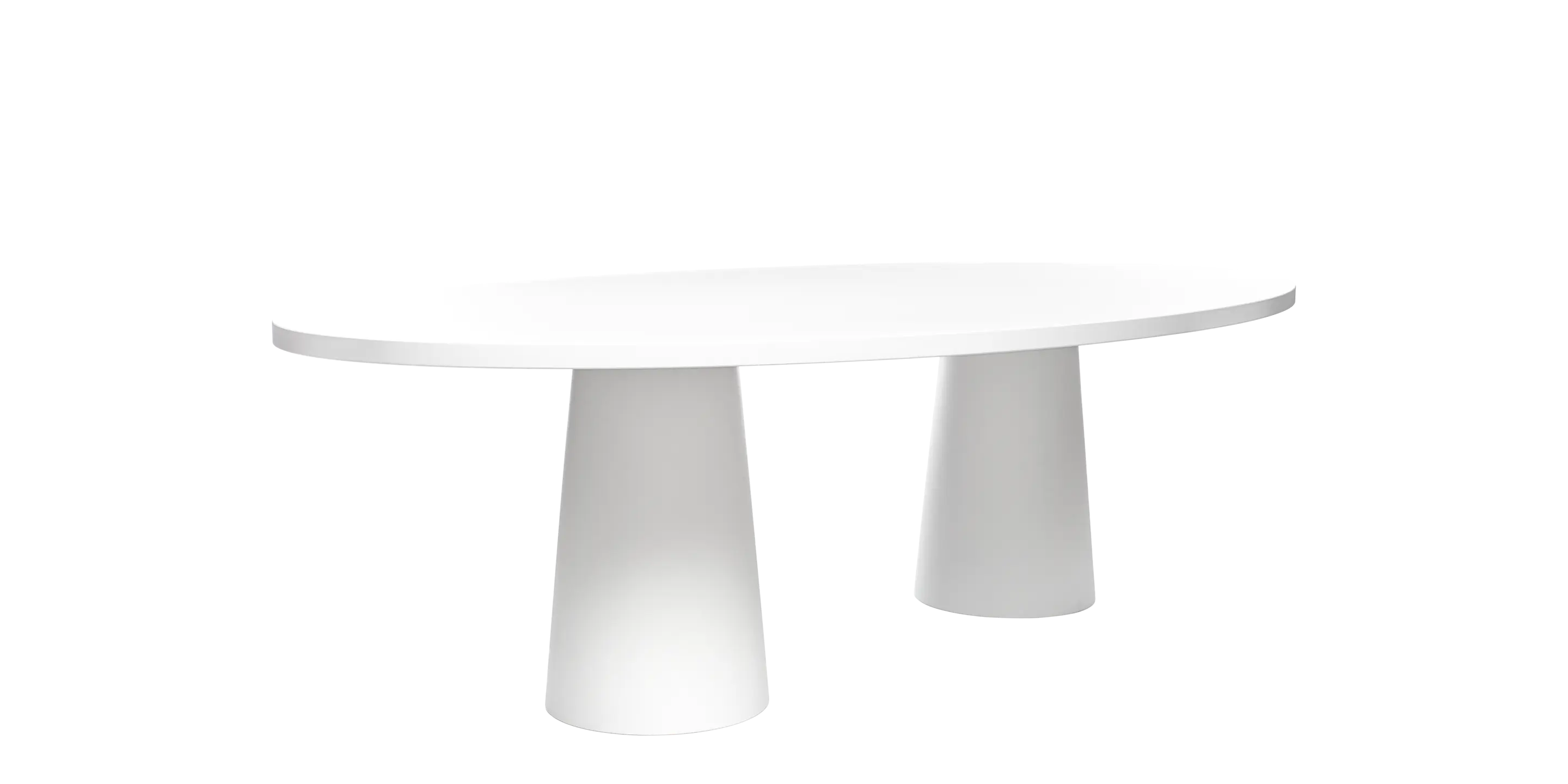 Container Table Oval 260 top white with white double foot