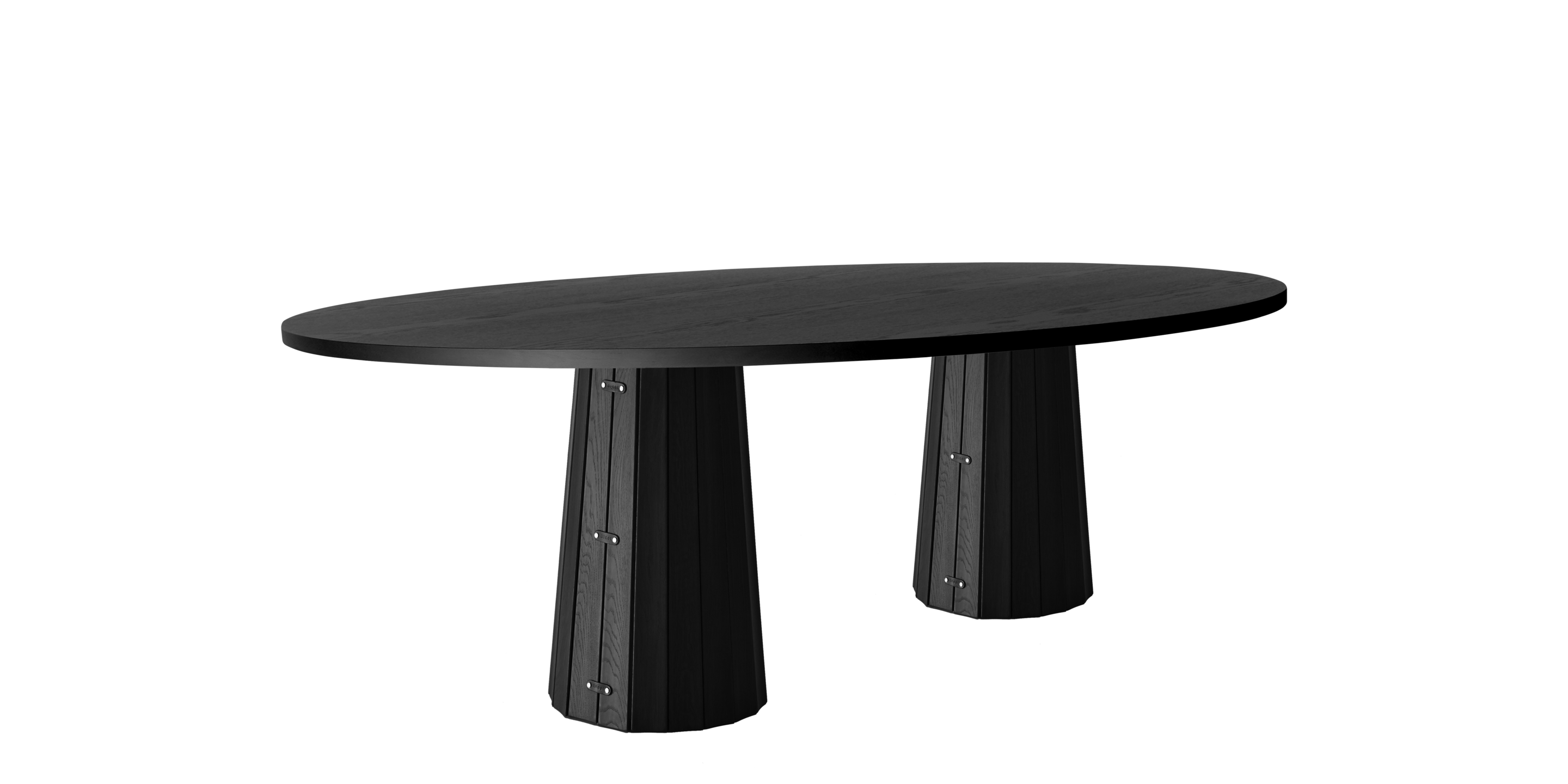 Container Table oval 260 black with double foot Bodhi cover