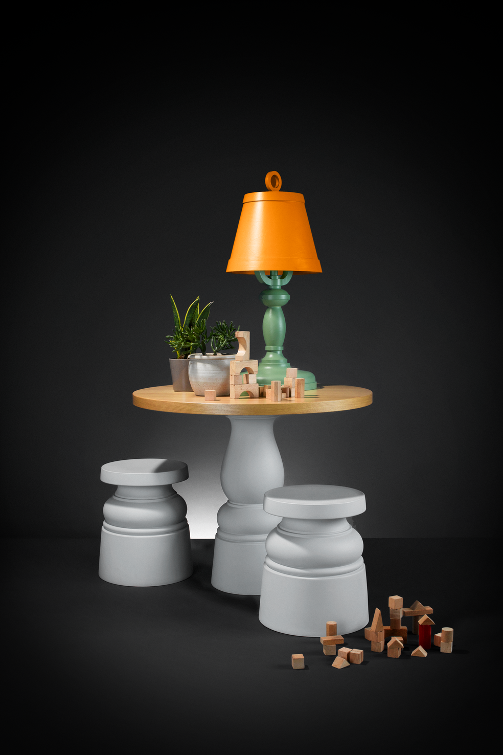Moooi container table new antiques  with container stool new antiques and paper table lamp