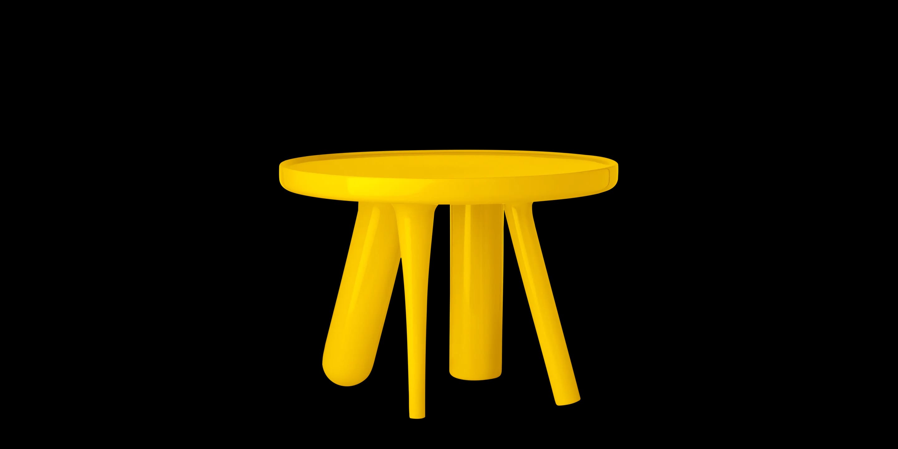 Elements 002 side table gold yellow front view