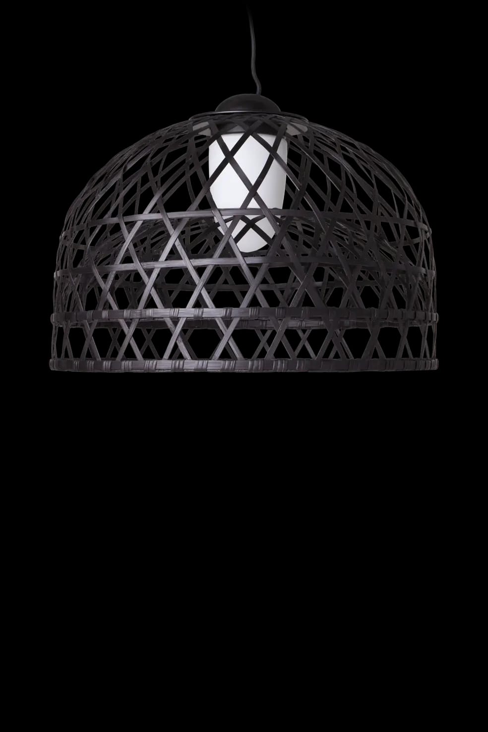 Emperor suspension light large black front view