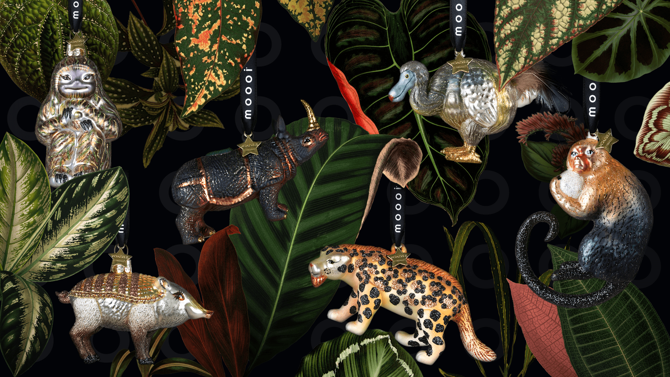 Extinct Animals Ornaments collection of 6 animals