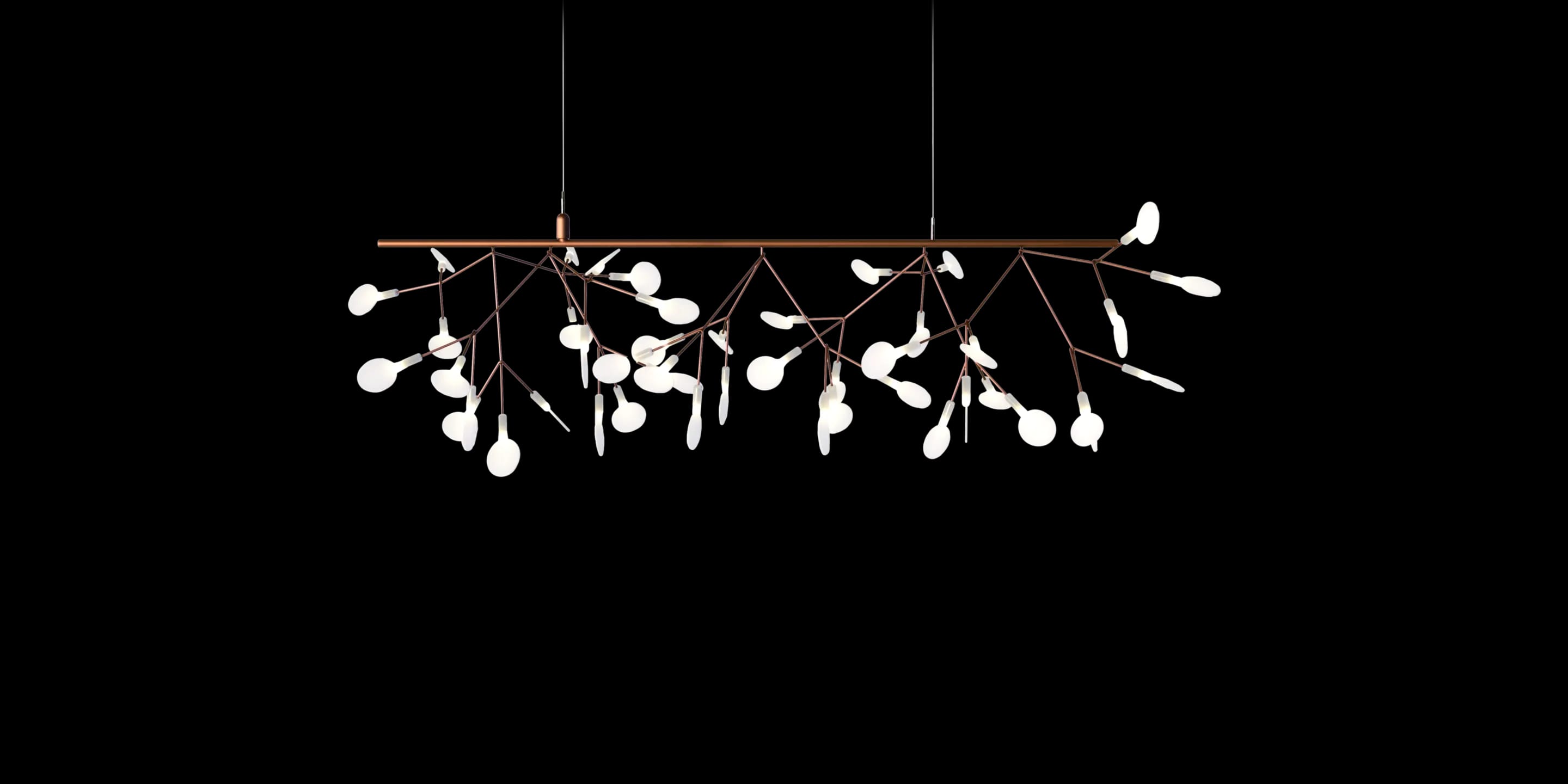 Front view Heracleum Endless Copper Suspension Light
