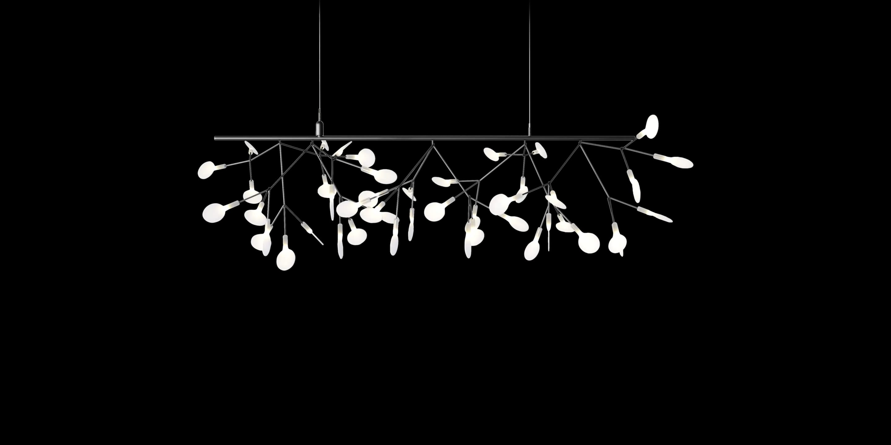 Front view Heracleum Endless Nickel Suspension Light