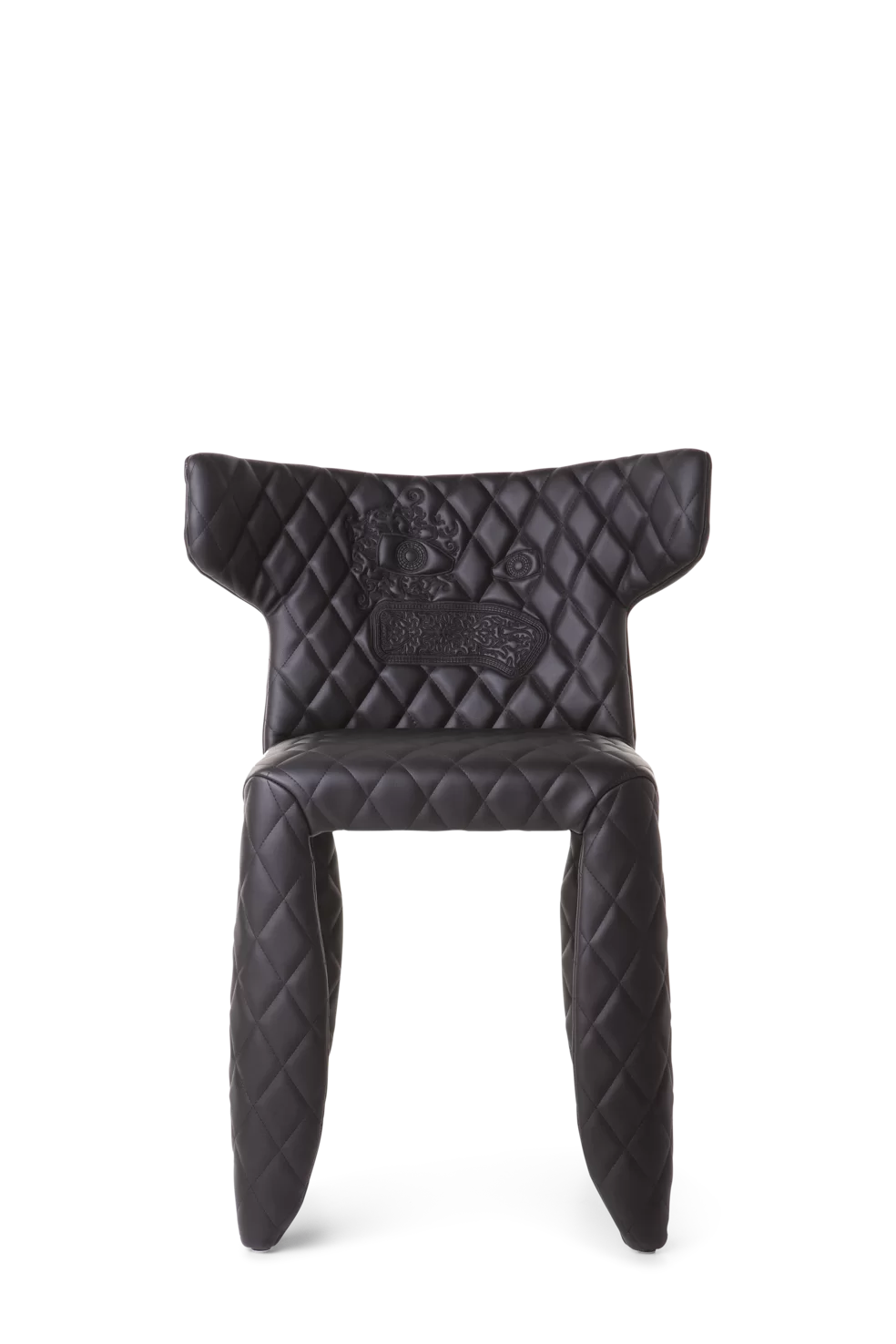 Monster Chair black face and arms front side