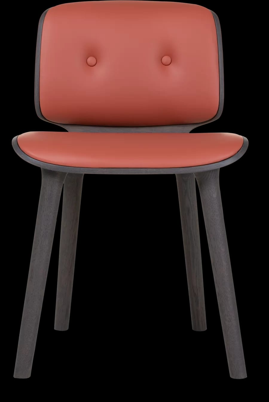 Nut Dining Chair red brown front view