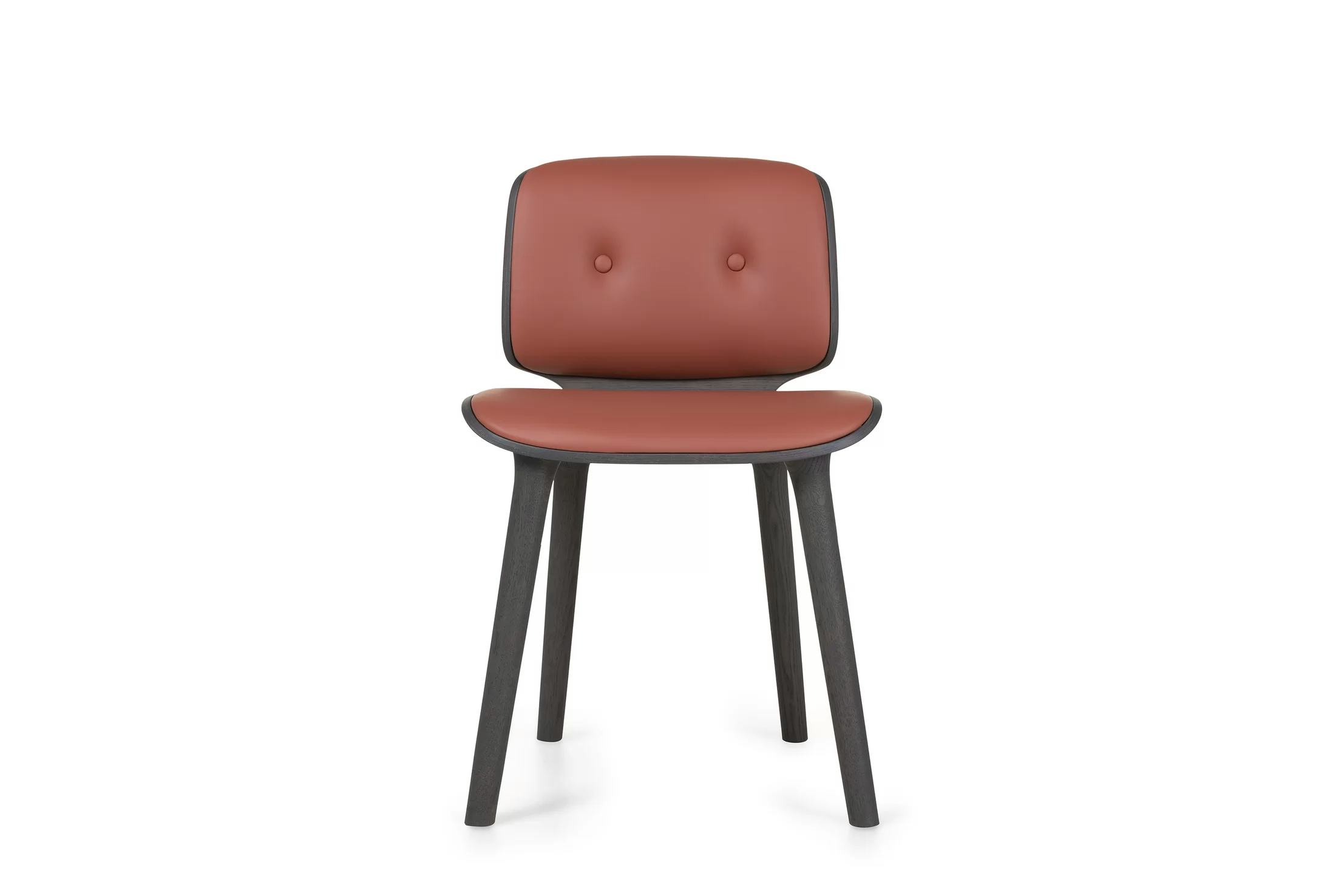 Nut Dining Chair red brown front view