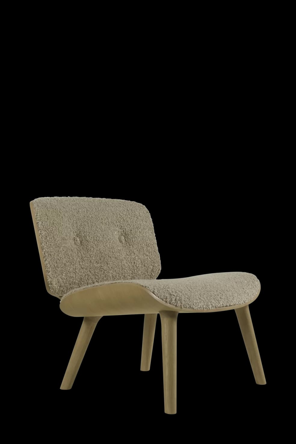 Nut Lounge Chair Blushing Sloth Melange Mohair front view